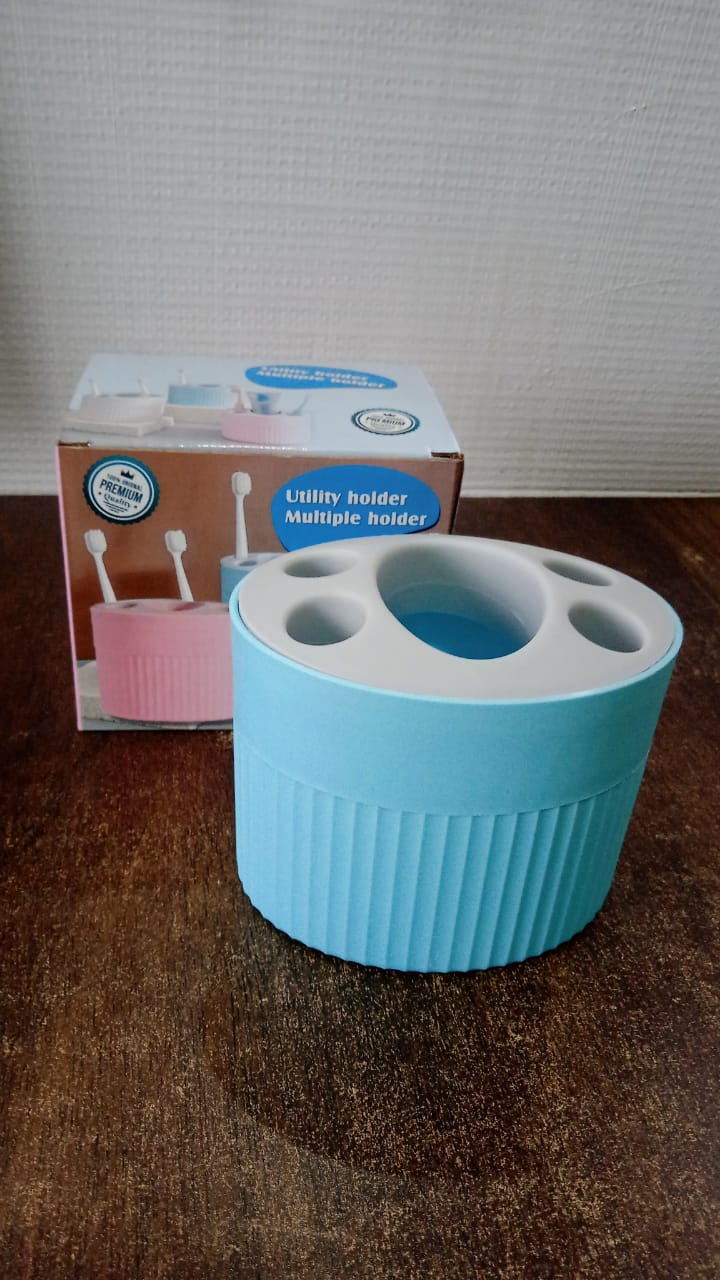 Multipurpose Bathroom Toothbrush and Utility Holder Stand with Multiple Slots (1 Pc) - Image 8