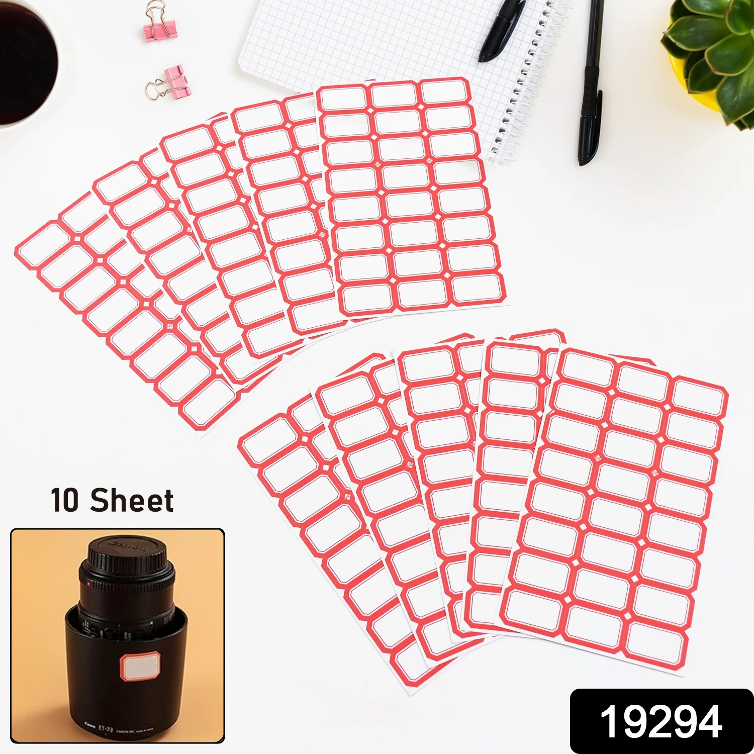 Multipurpose Blank Label Sticker Sheets Pack of Sheets (10 Sheet Set) - Image 2