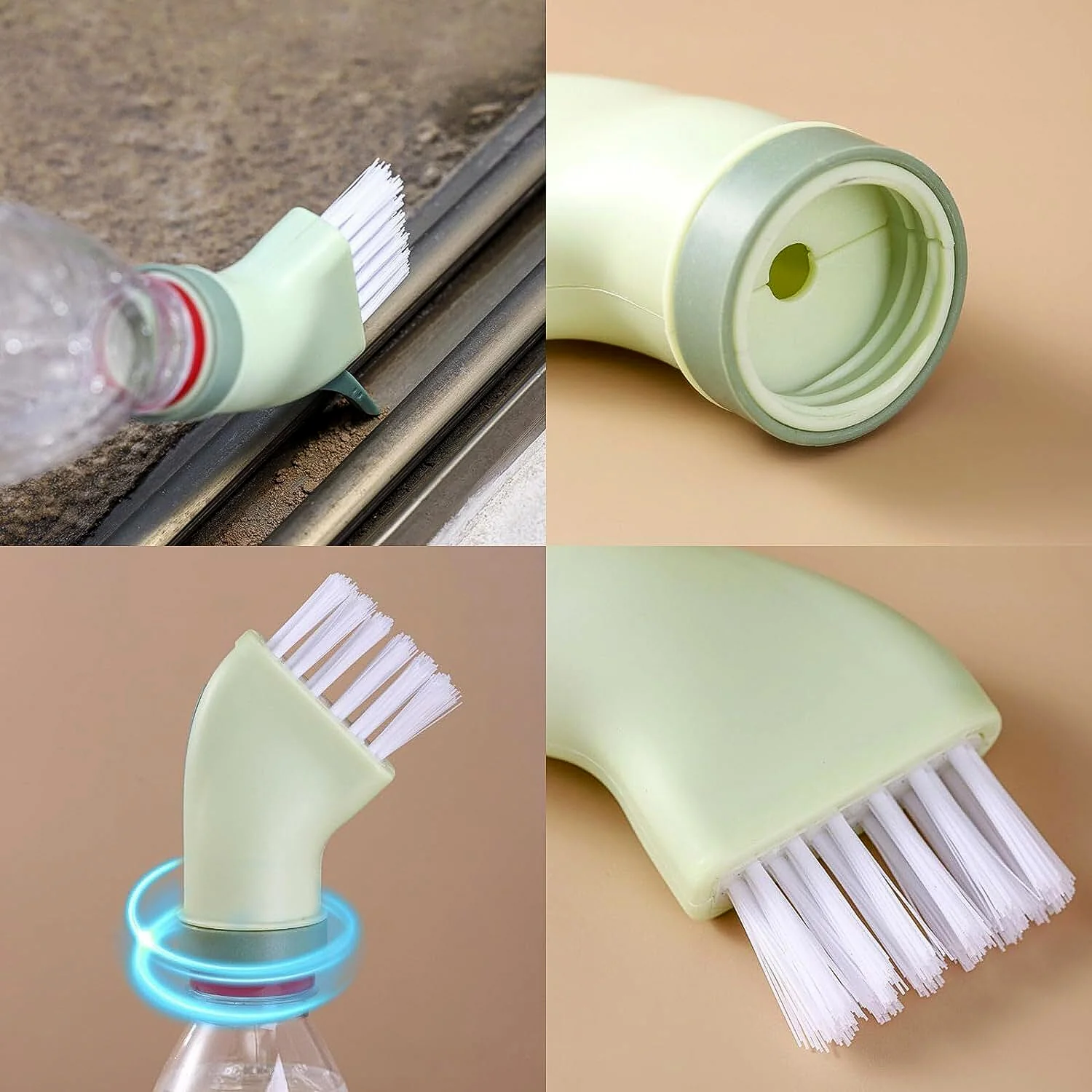 Multipurpose Bottle-Connectable Cleaning Brush with Built-In Scraper (1 Pc) - Image 9