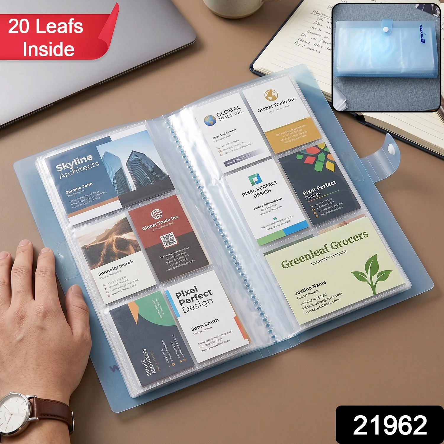 Multipurpose Button Closure Document Organizer Wallet with 20 Inner Leafs (1 Pc) - Image 2