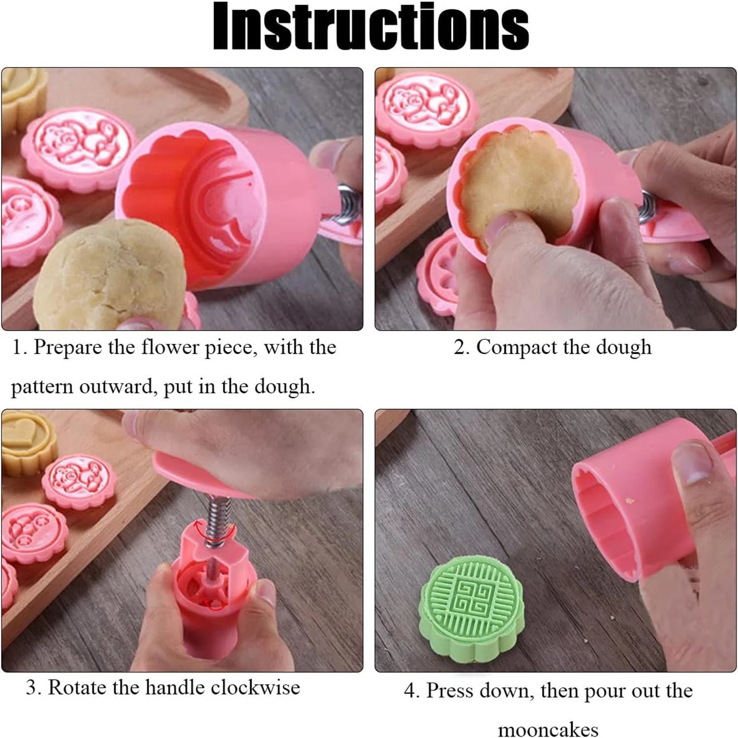 Multipurpose Cookie Biscuit Stamp Mold Set with Press Handle - Image 6
