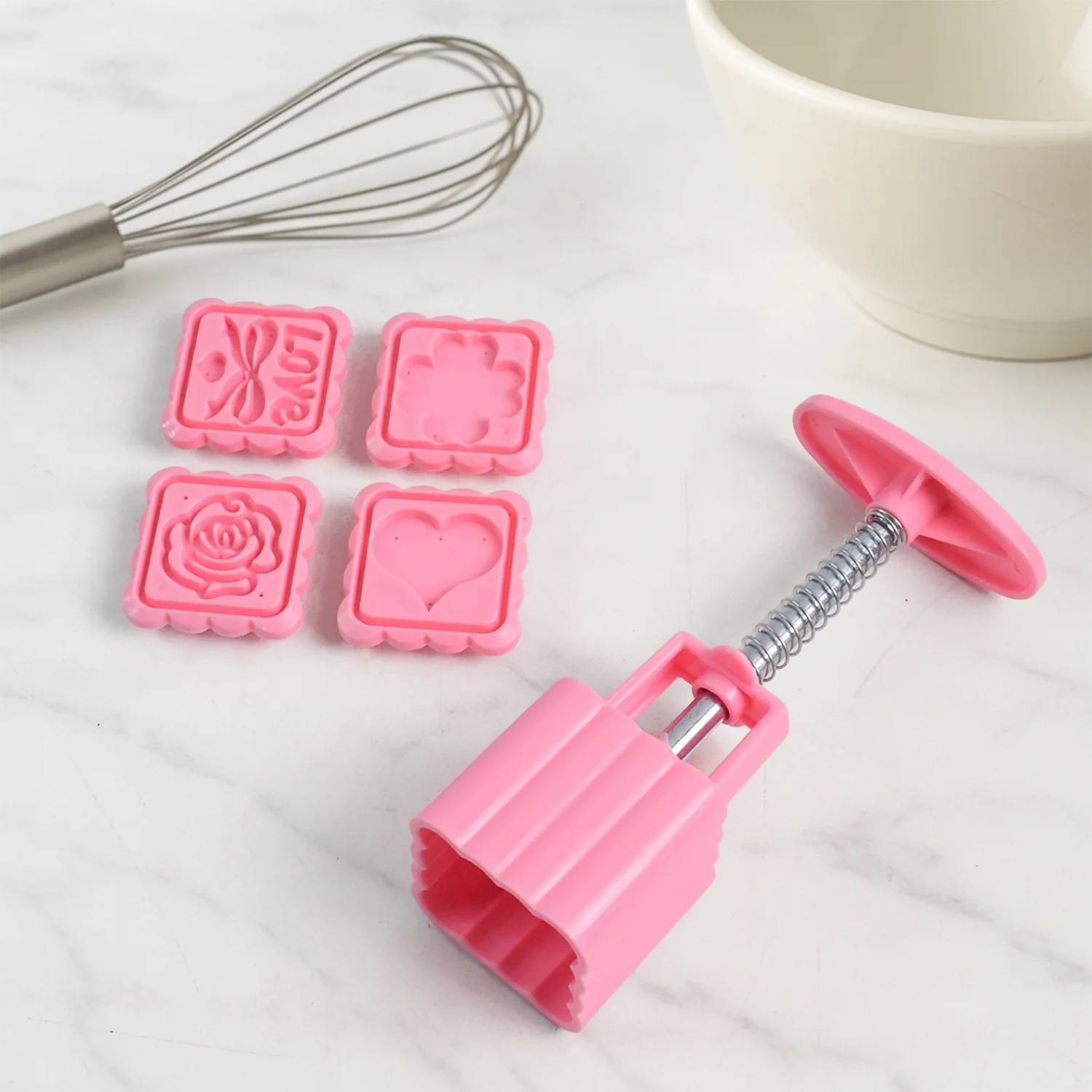 Multipurpose Cookie Biscuit Stamp Mold Set with Press Handle - Image 8