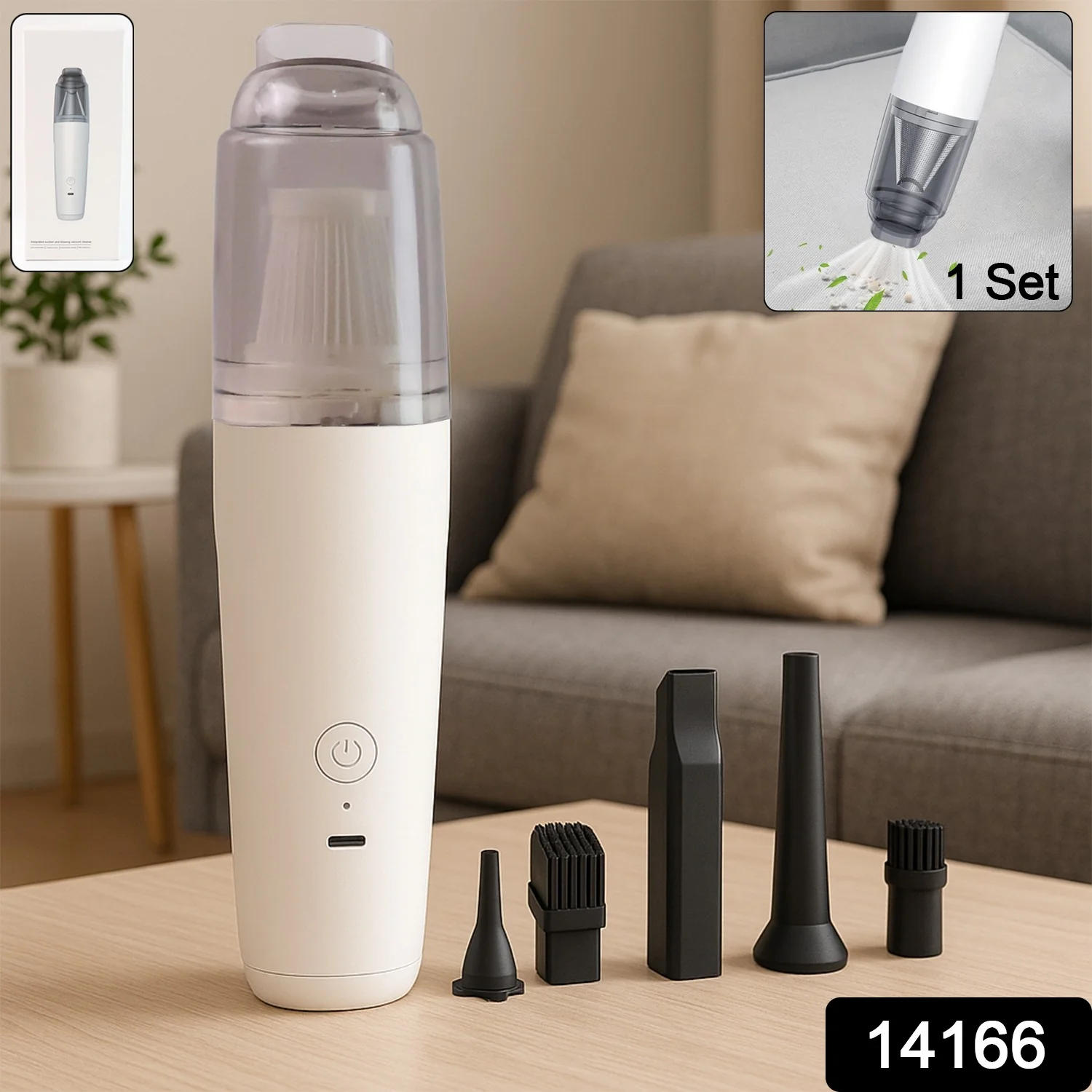 Multipurpose Cordless Rechargeable Mini Handheld Vacuum Cleaner Set - Image 2