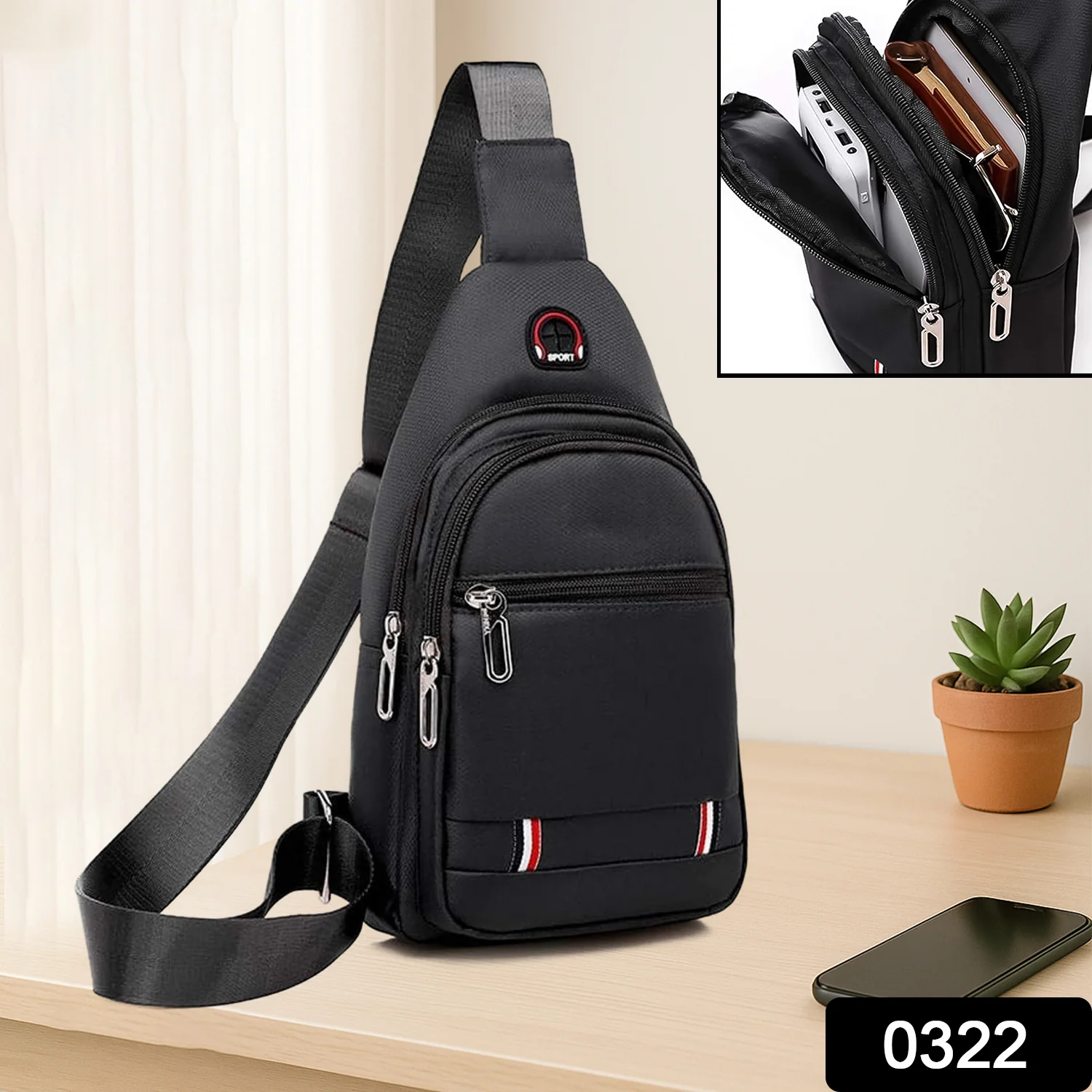 Multipurpose Crossbody Chest Bag for with USB Charging Port - Image 2