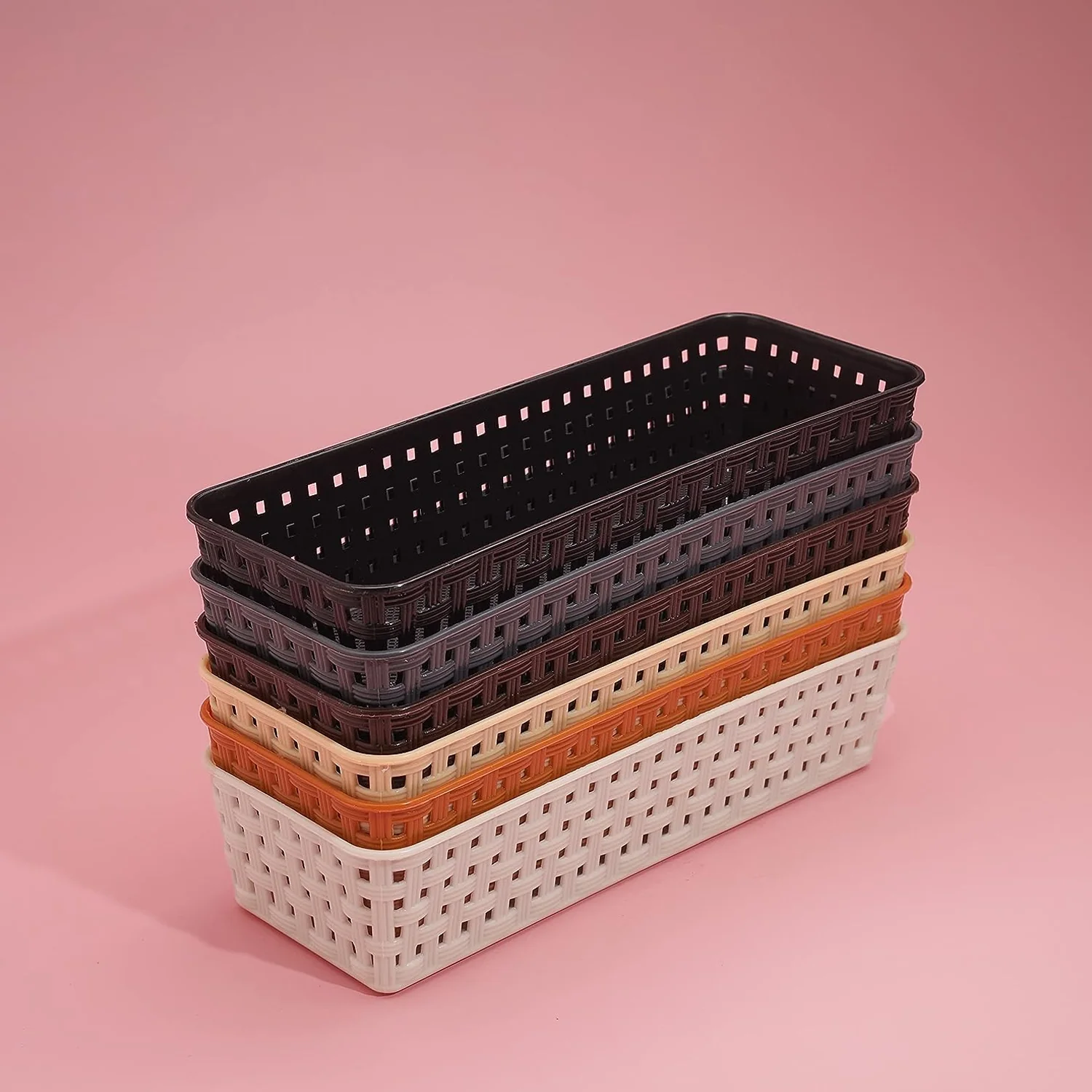 Plastic Multipurpose Desk Organizer Tray (6 Pcs Set) - Image 3