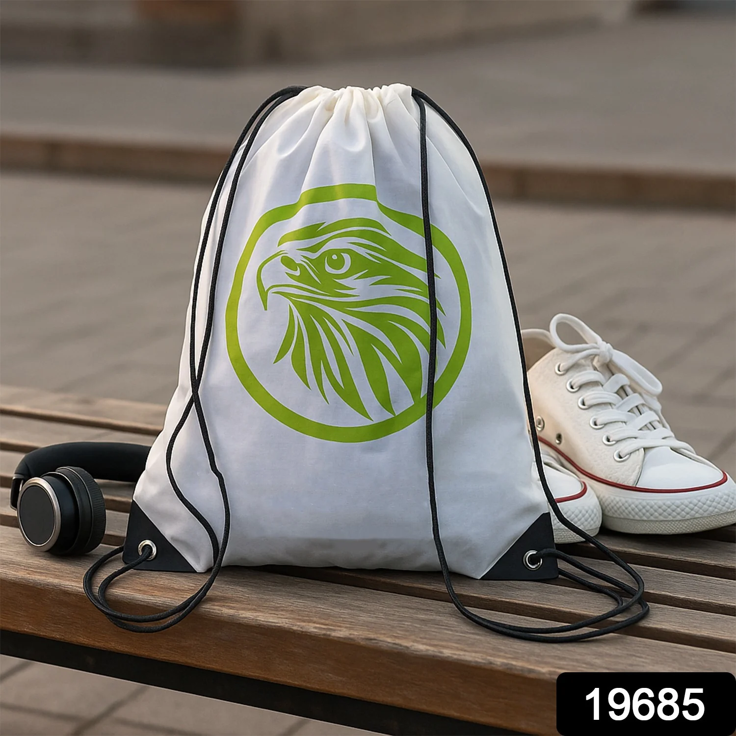 Multipurpose Drawstring Backpack with Printed Eagle Design (1 Pc) - Image 2