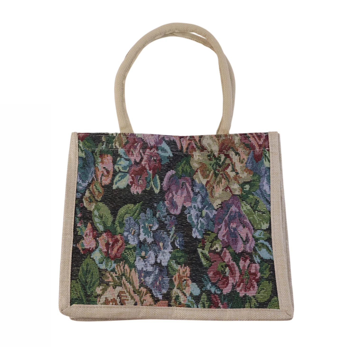Multipurpose Floral Print Carry Hand Bag 1 Pc 29x33 Cm - Image 5