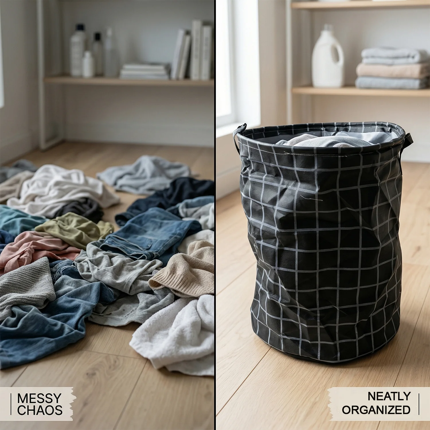 Multipurpose Foldable Laundry Storage Basket (1 Pc, 44x35 Cm) - Image 7