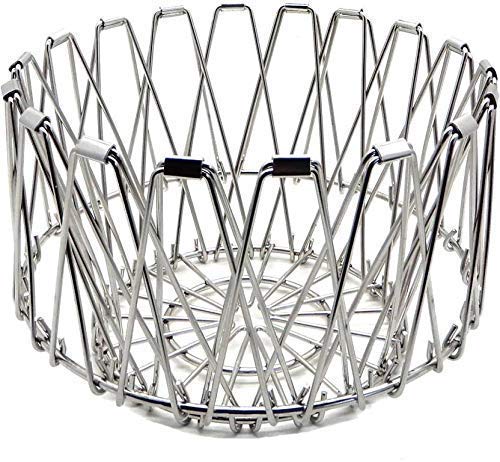 Multipurpose Fruit Basket Stainless Steel Wire Bowl Foldable Basket - Image 6