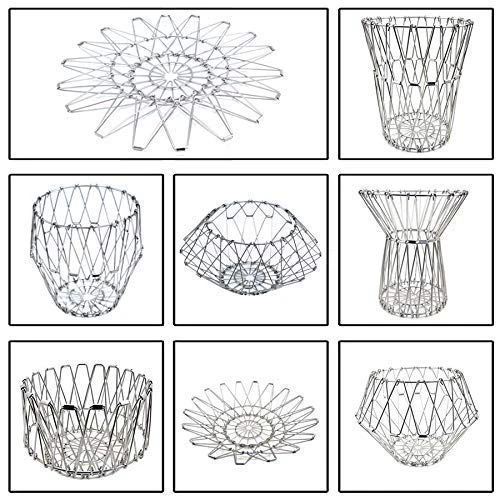 Multipurpose Fruit Basket Stainless Steel Wire Bowl Foldable Basket - Image 7