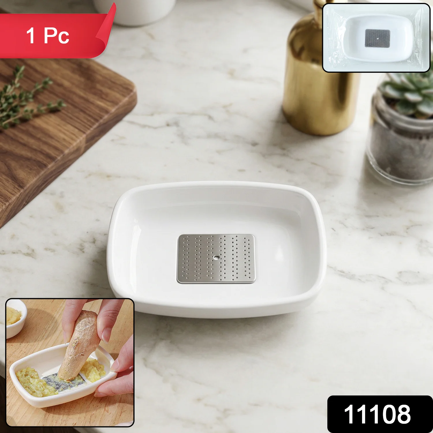 Multipurpose Garlic Ginger Grinding Plate (1 Pc) - Image 2