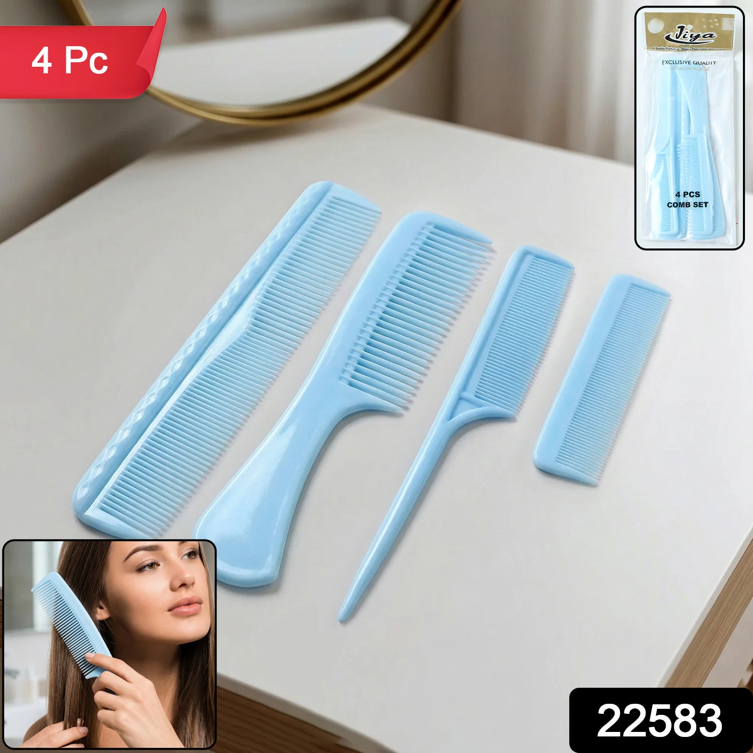 Multipurpose Hair Comb Set 4 Pc - Image 2