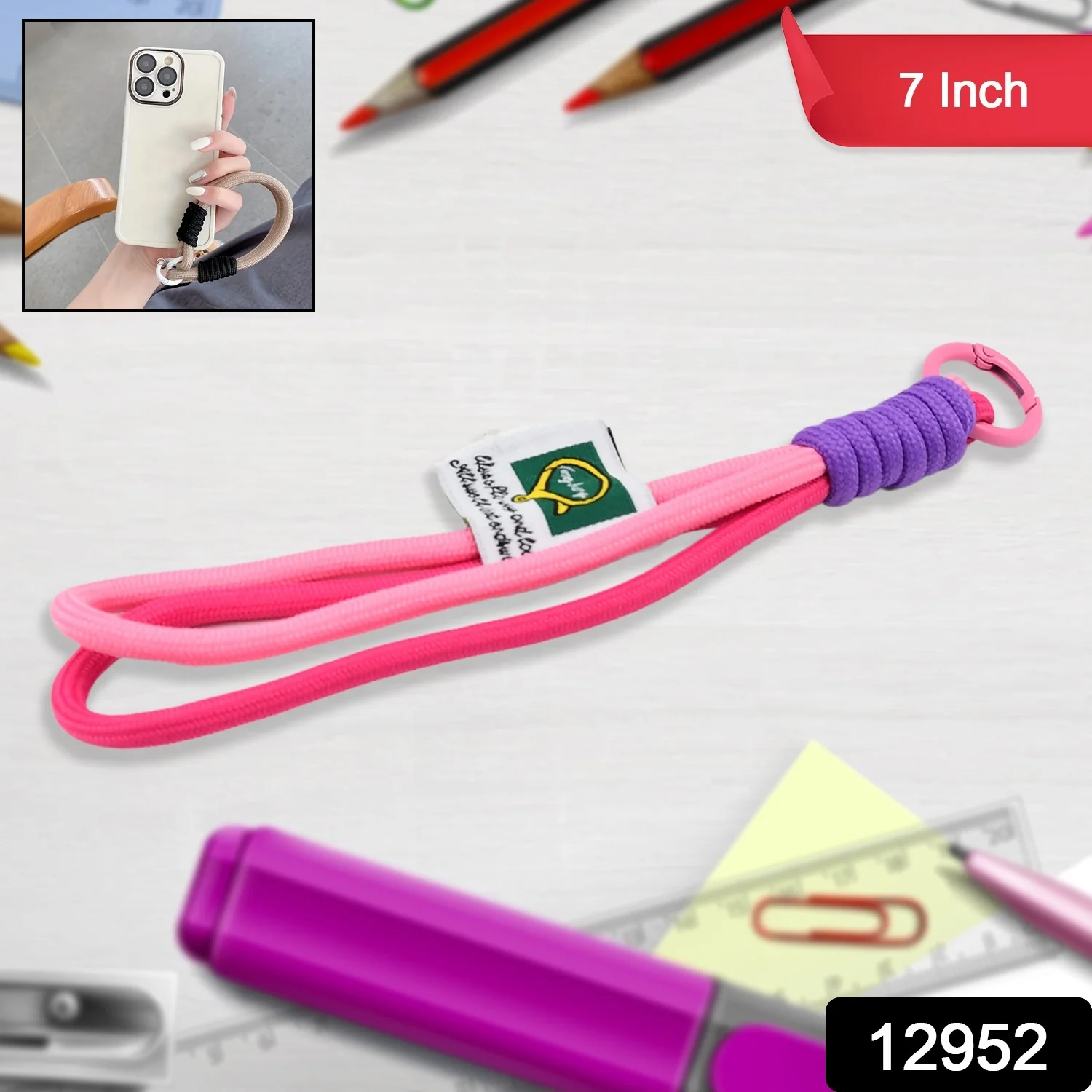 Hand Wrist Strap Lanyard Cellphone, Phone Strap (1 Pc / 7 Inch / Multicolor) - Image 2