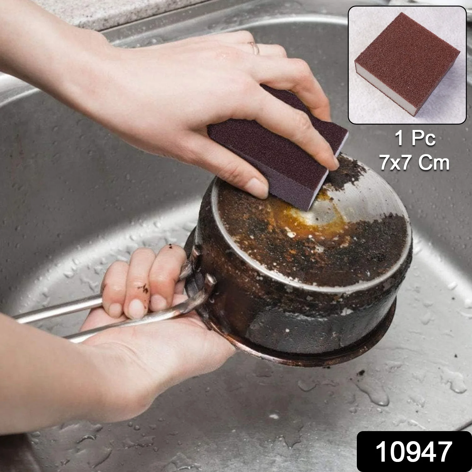 Multipurpose Kitchen Cleaning Sponge Scrub Block (7 x 7 Cm / 1 Pc) - Image 2
