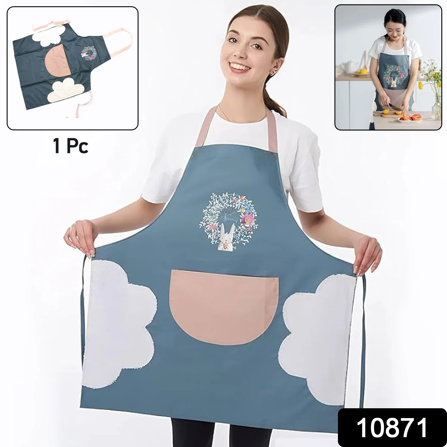 Multipurpose Kitchen Cooking Apron with Front Pocket (1 Pc) - Image 2