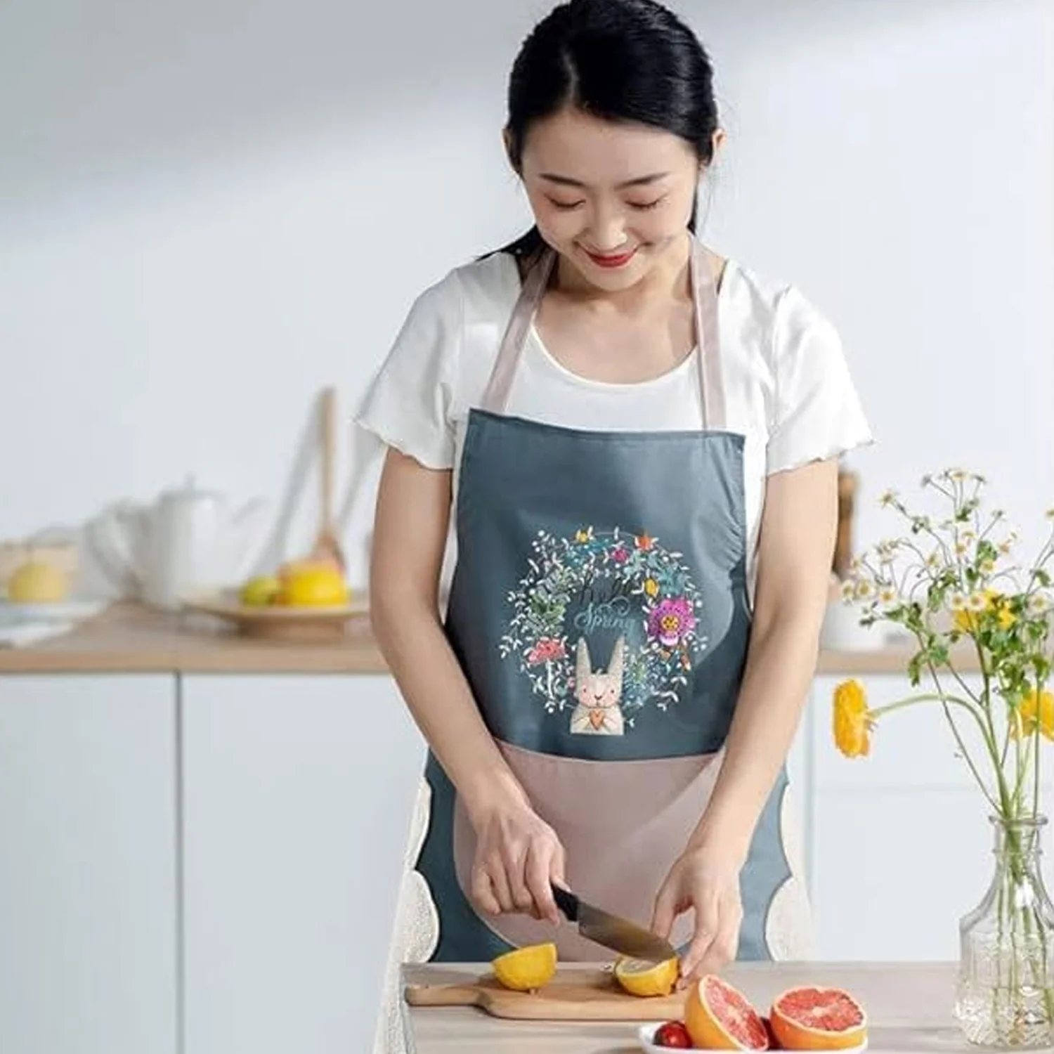 Multipurpose Kitchen Cooking Apron with Front Pocket (1 Pc) - Image 4