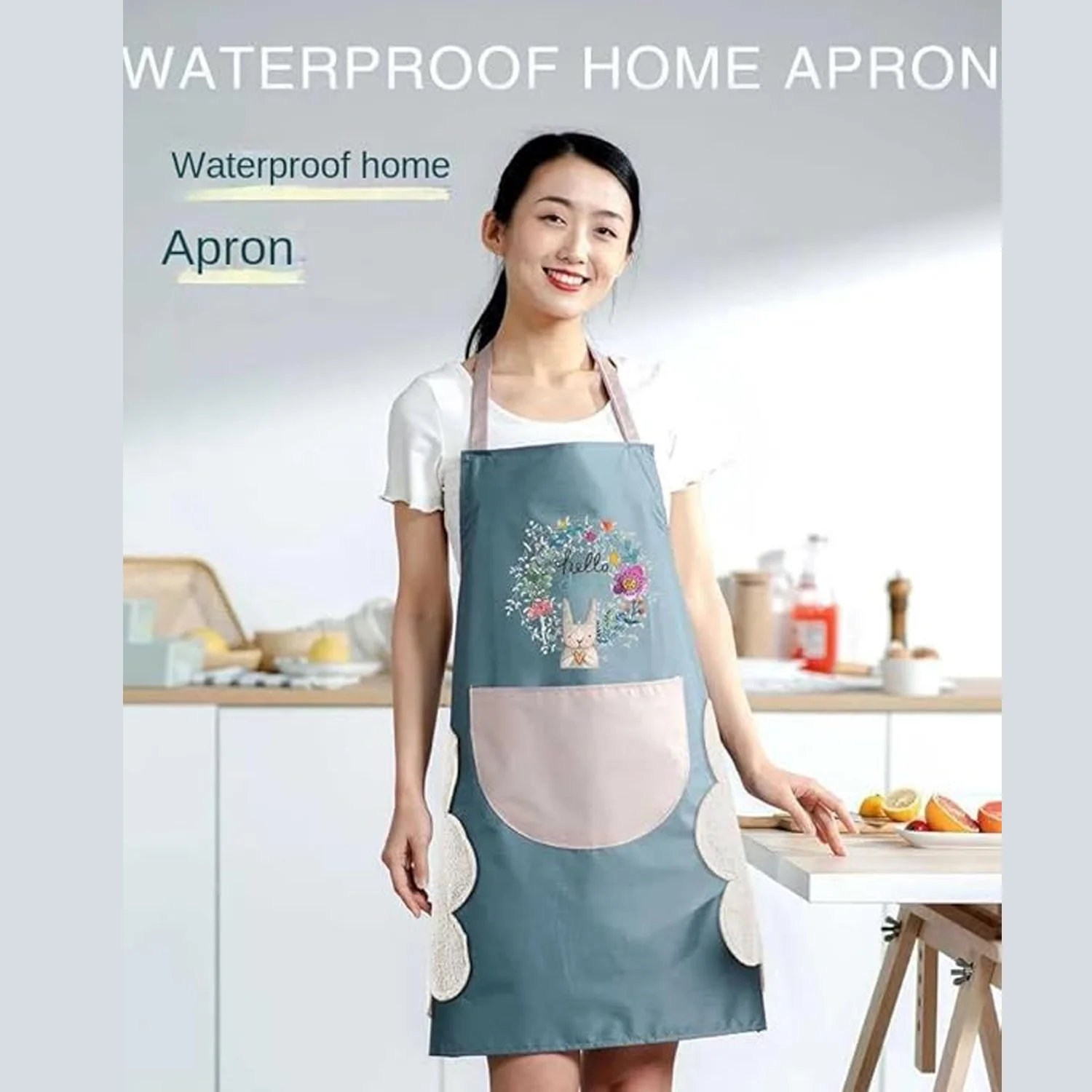 Multipurpose Kitchen Cooking Apron with Front Pocket (1 Pc) - Image 5