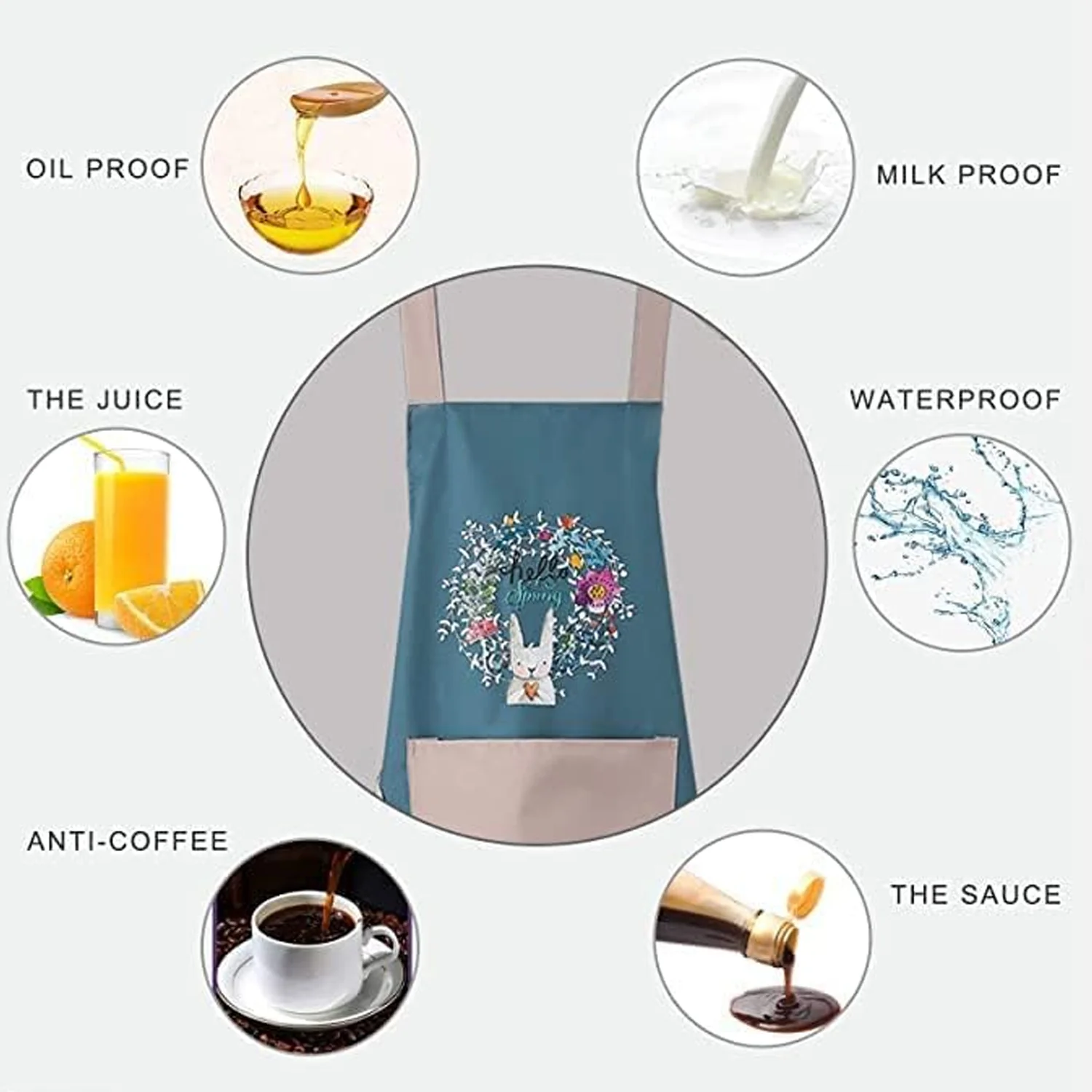 Multipurpose Kitchen Cooking Apron with Front Pocket (1 Pc) - Image 7
