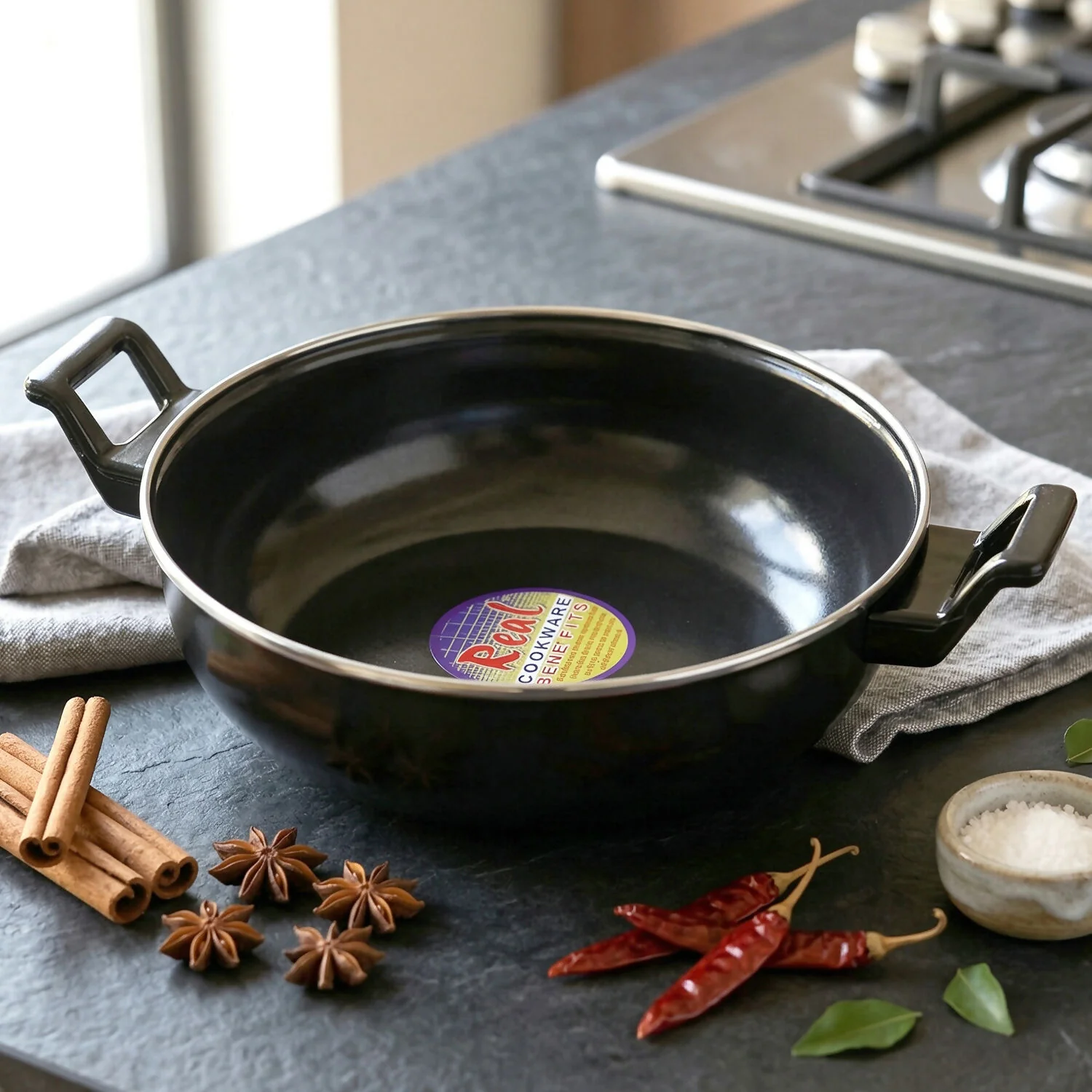 Multipurpose Kitchen Cooking Pan for Frying, Stir Fry, Curry & Vegetable Cooking - Image 5