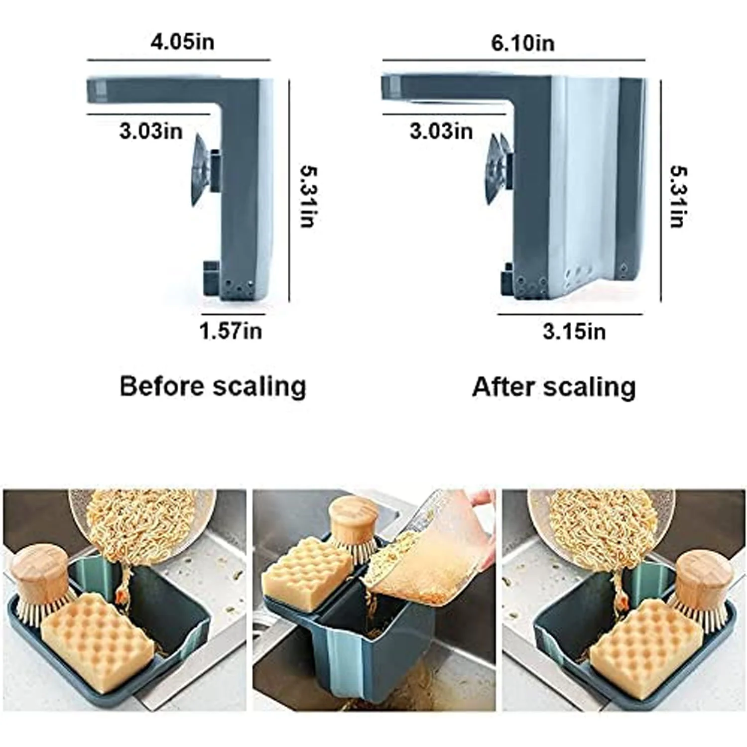 Multipurpose Kitchen Sink Hanging Storage Basket (1 Pc) - Image 8