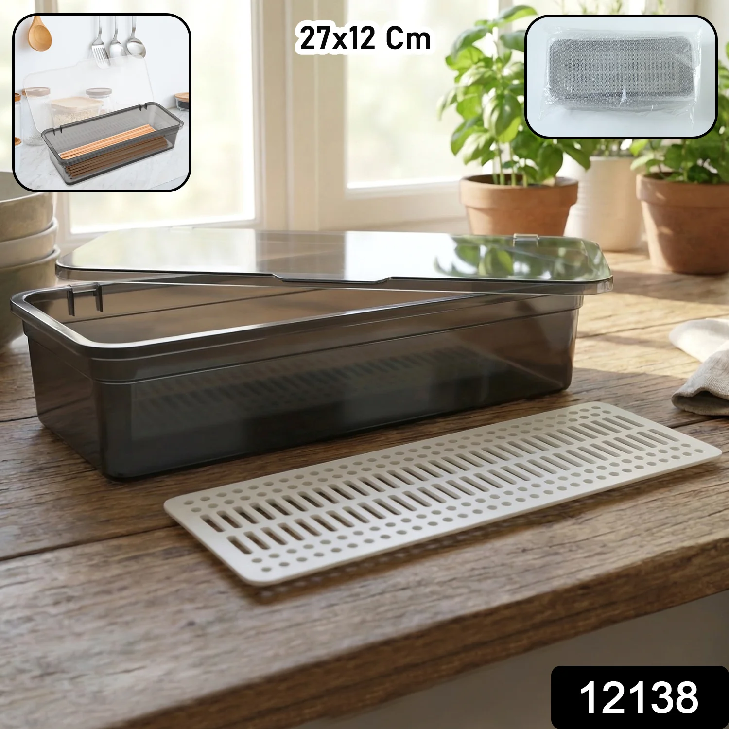 Multipurpose Kitchen Sink Organizer Tray (1 Pc, 27x12 Cm) - Image 2