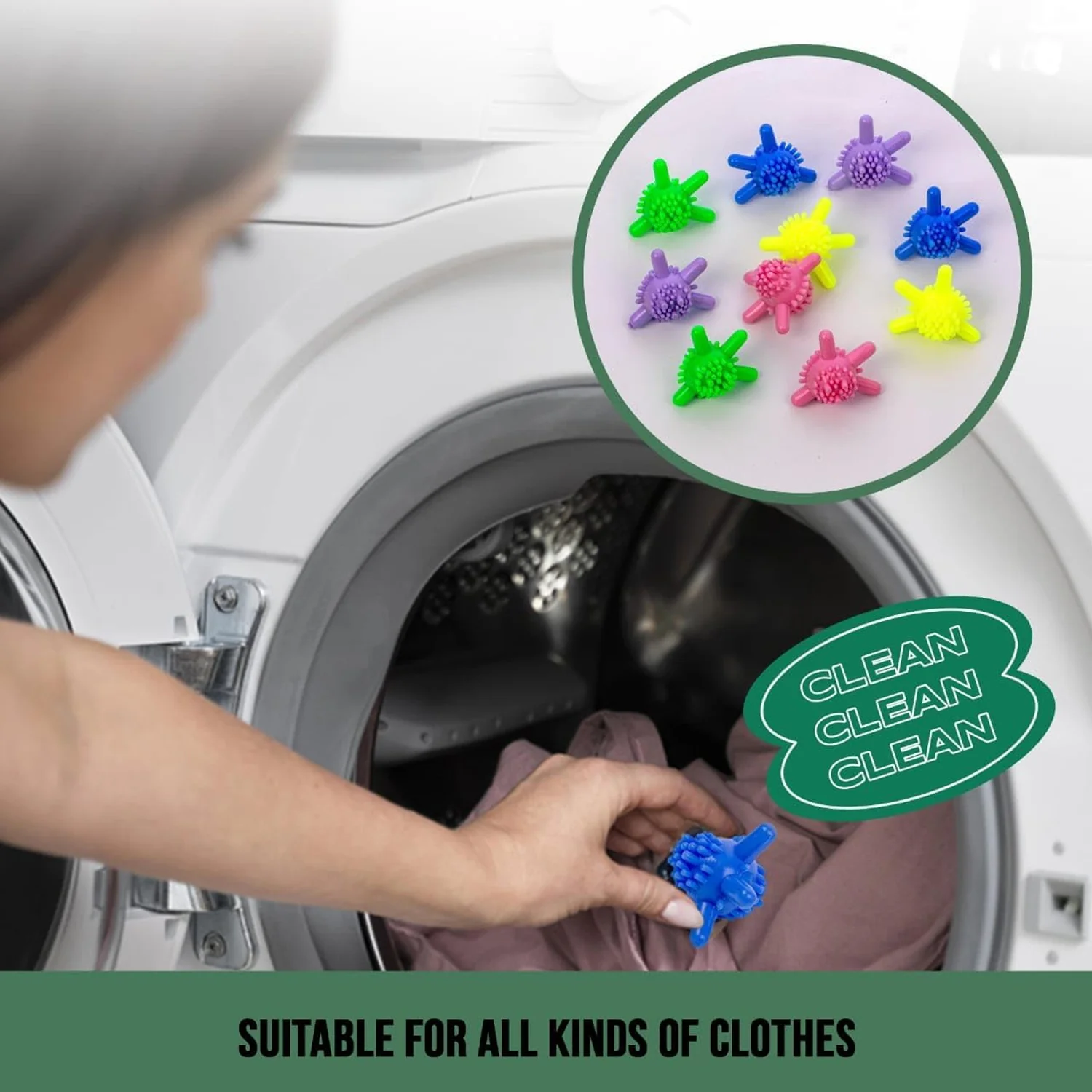 Multipurpose Laundry Washing Balls Set (6 Pc) - Image 5