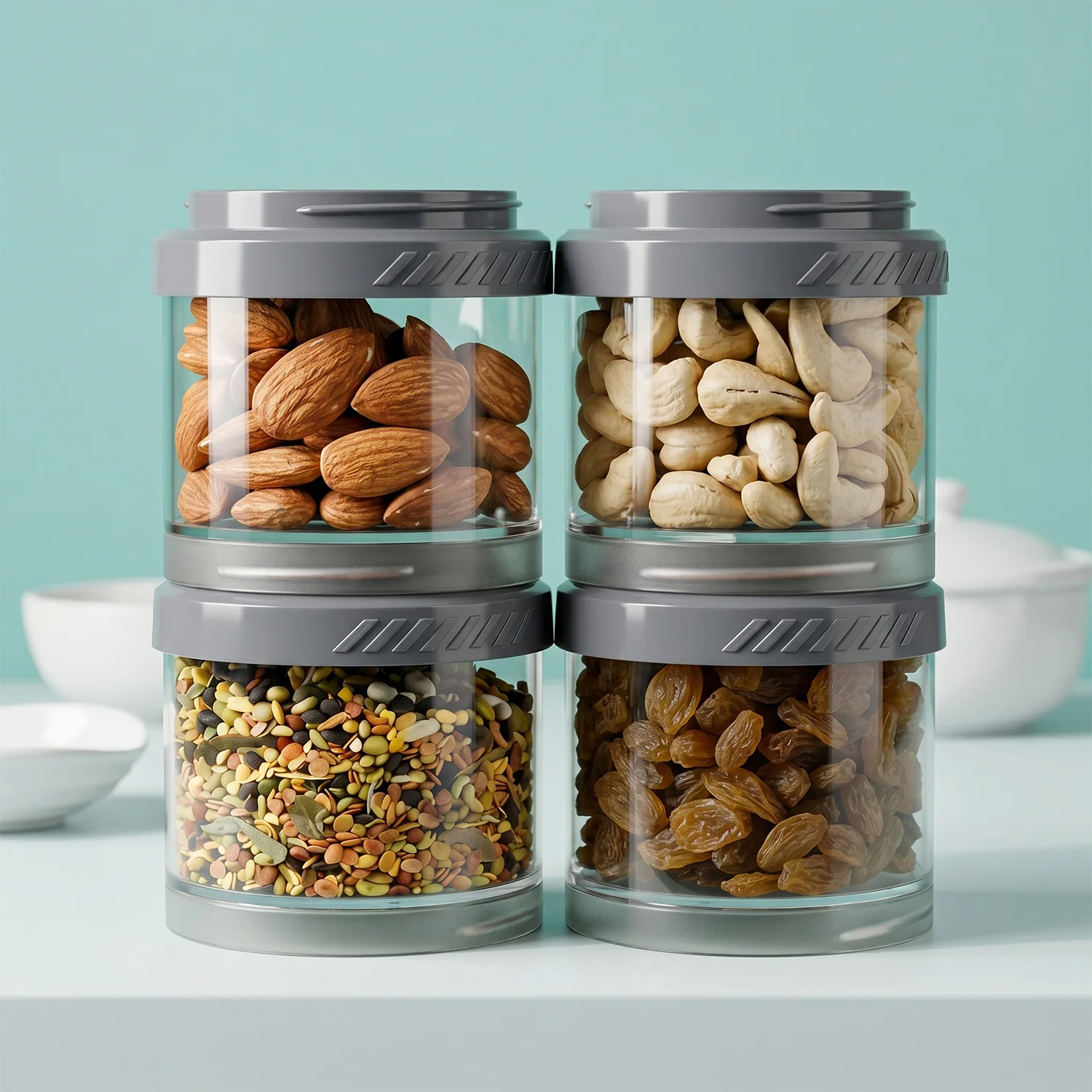 Multipurpose Multi Connecting Stackable Storage Container Set (4 Pc) - Image 4
