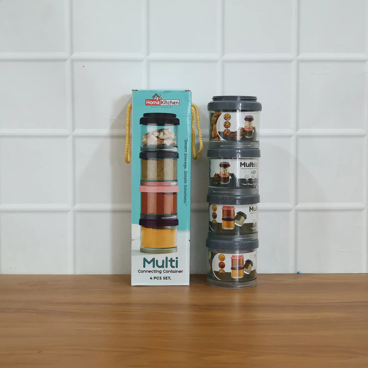 Multipurpose Multi Connecting Stackable Storage Container Set (4 Pc) - Image 9