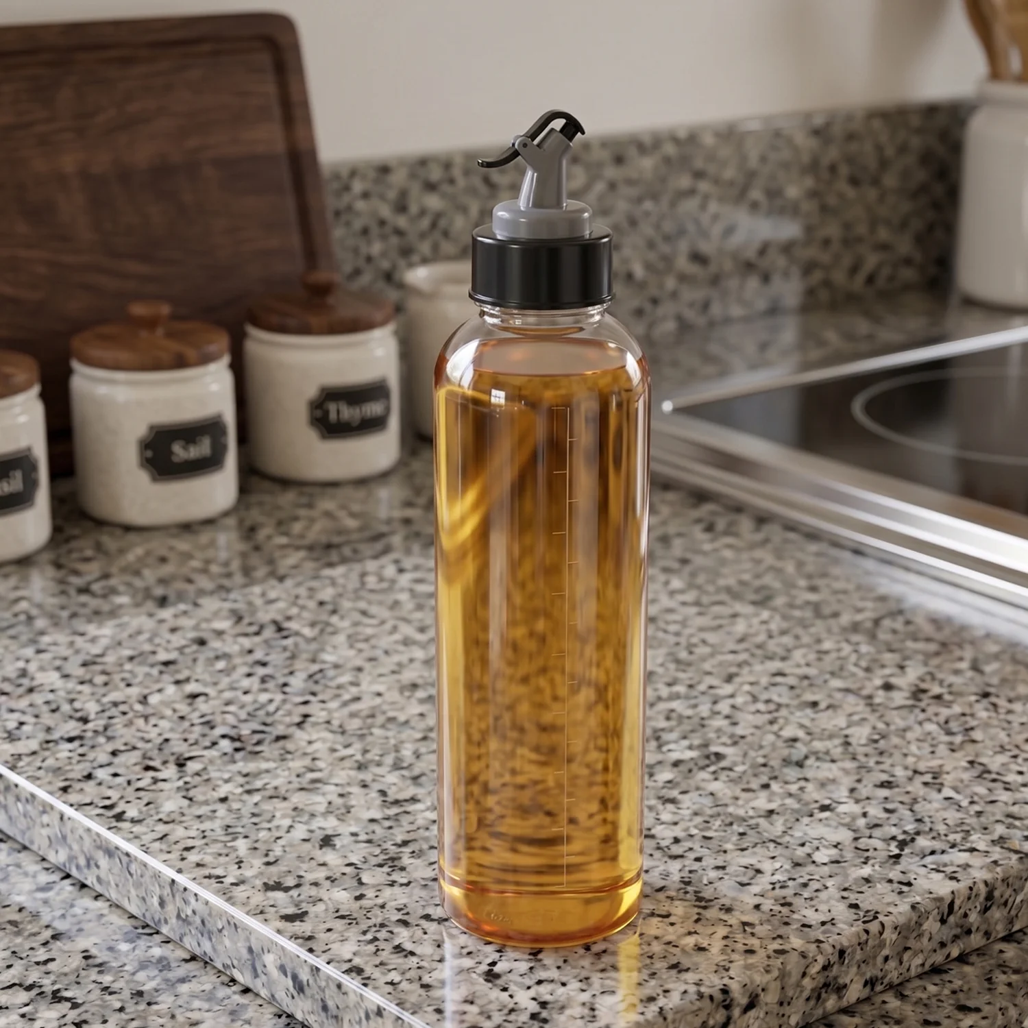 Multipurpose Oil Dispenser Bottle with Flip Top Pour Spout 900 ML - Image 7