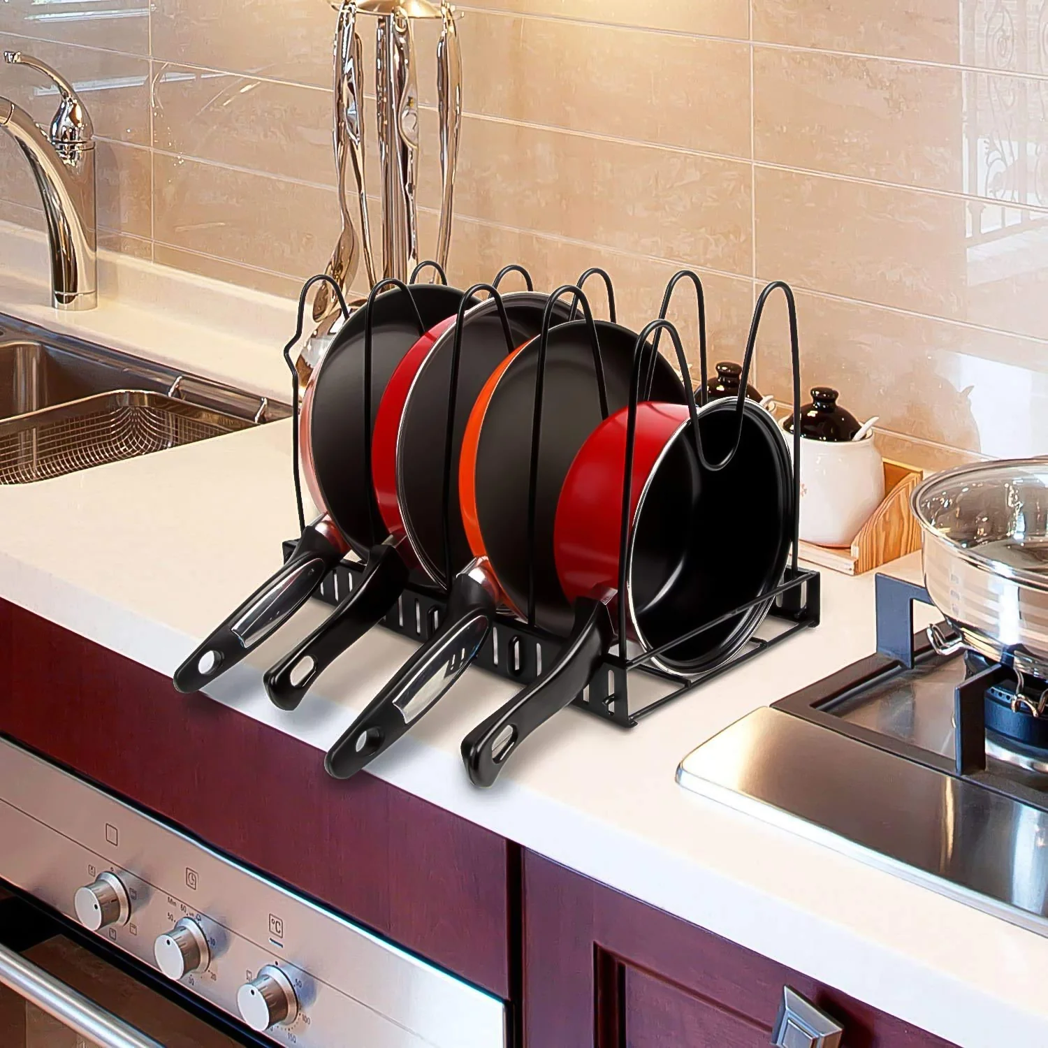 Multipurpose Pan & Pot Organizer Rack (1 Pc) - Image 6