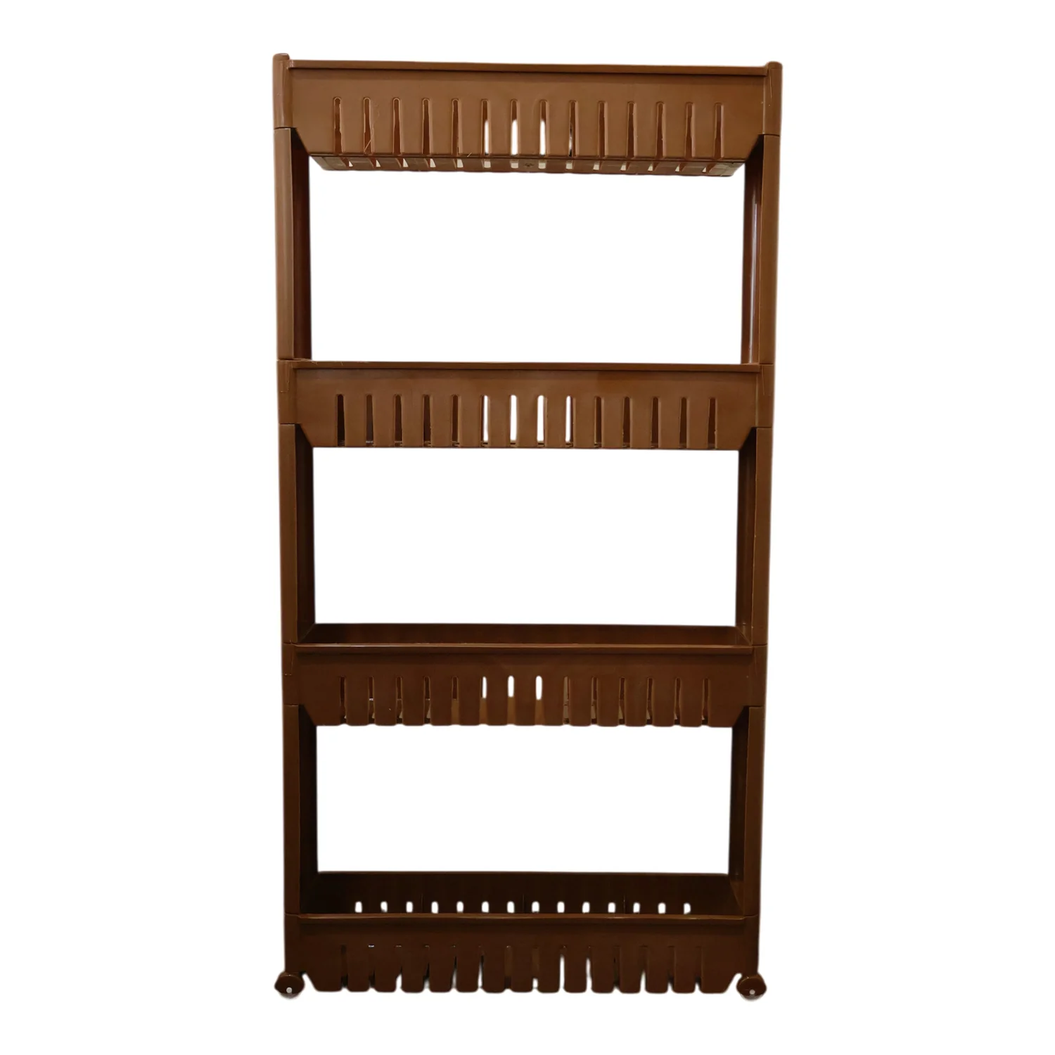 Multipurpose Plastic 4 Layer Storage Rack with Wheels - Image 4