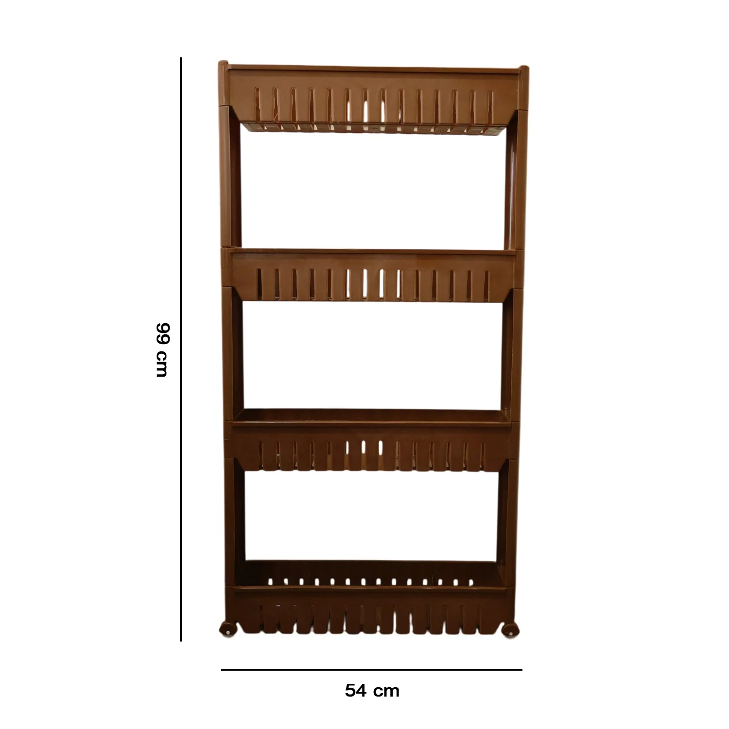 Multipurpose Plastic 4 Layer Storage Rack with Wheels - Image 6