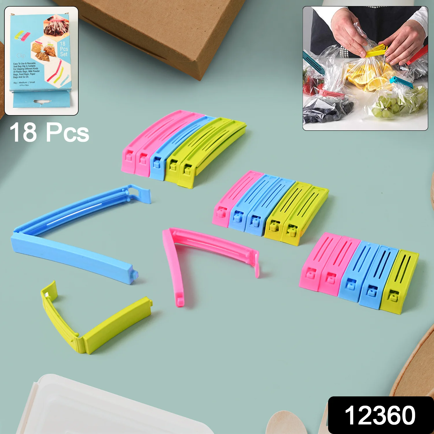 Multipurpose Plastic Pouch Sealer Clips (18 Pc) - Image 2