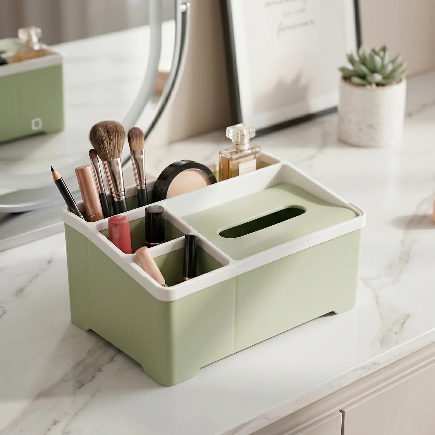 Multipurpose Plastic Storage Organizer Box with Compartments (1 Pc) - Image 3