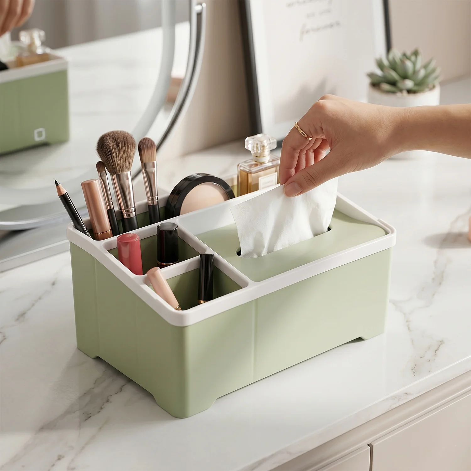 Multipurpose Plastic Storage Organizer Box with Compartments (1 Pc) - Image 4