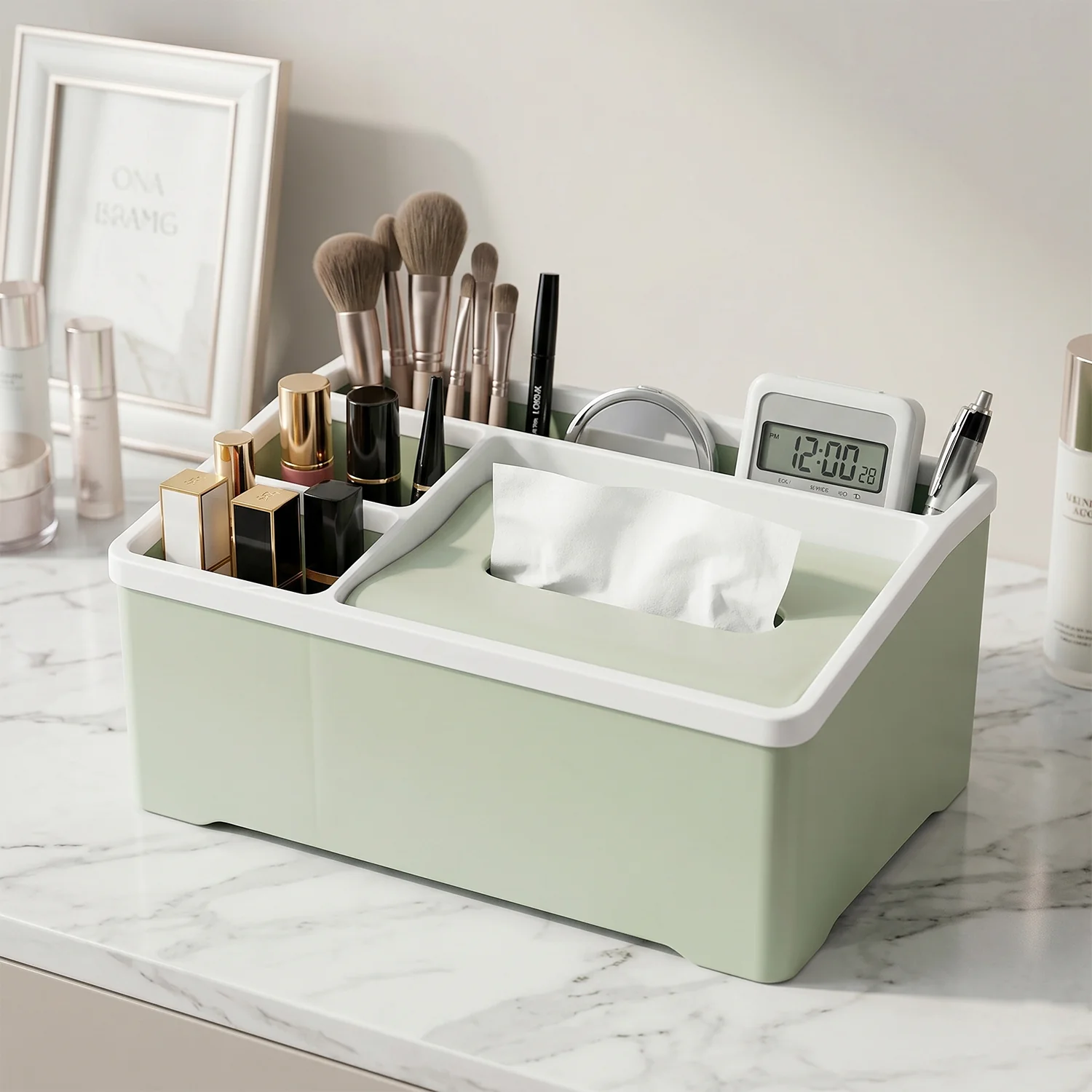Multipurpose Plastic Storage Organizer Box with Compartments (1 Pc) - Image 7