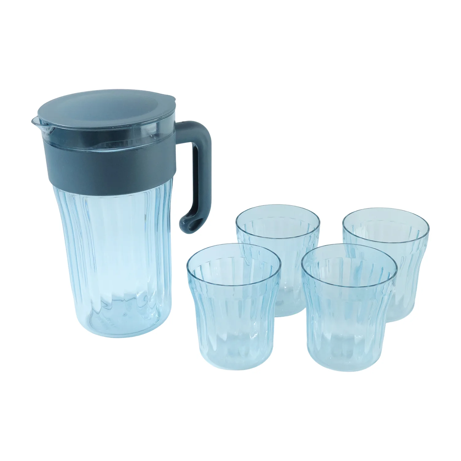 Multipurpose Plastic Water Juice Serving Jug with 4 Drinking Glasses Set (1 Set) - Image 4