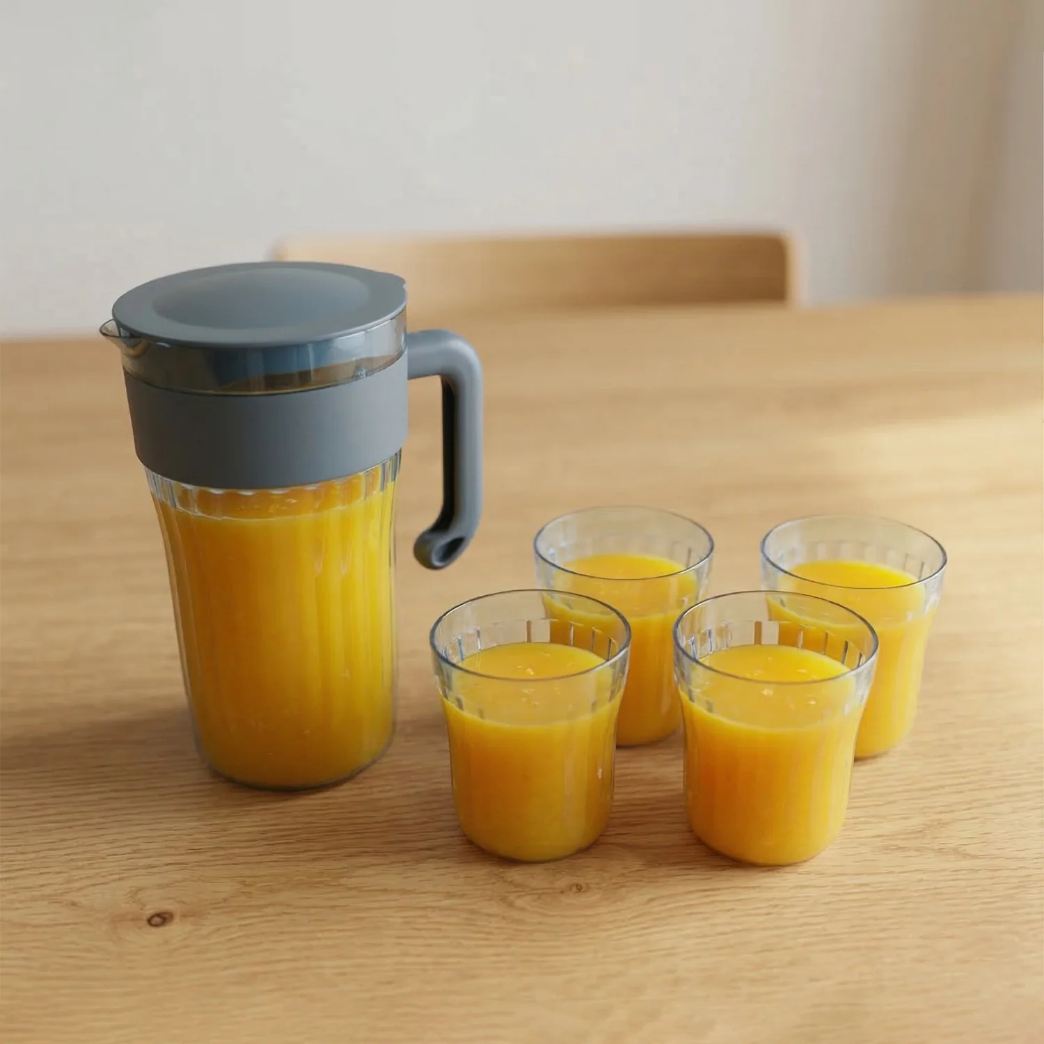 Multipurpose Plastic Water Juice Serving Jug with 4 Drinking Glasses Set (1 Set) - Image 5