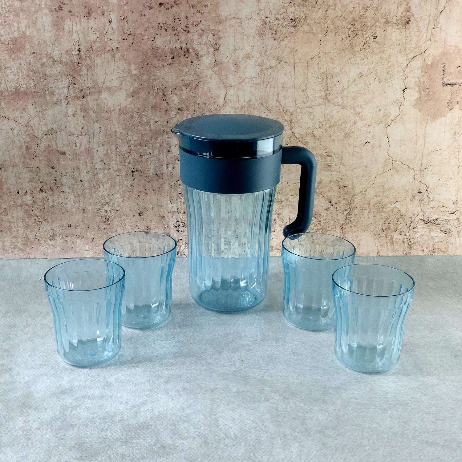 Multipurpose Plastic Water Juice Serving Jug with 4 Drinking Glasses Set (1 Set) - Image 7