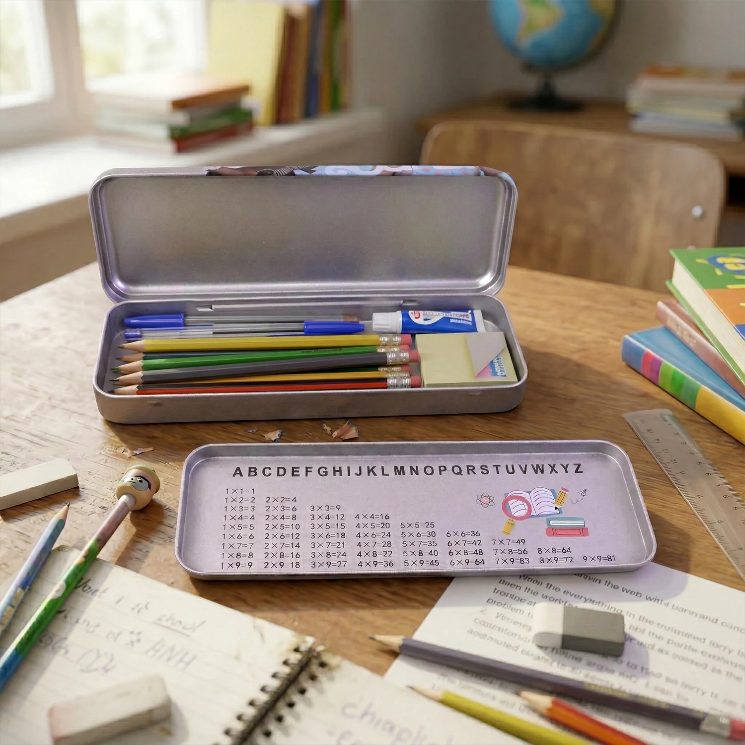 Multipurpose Printed Metal Pencil Box (1 Pc) - Image 3
