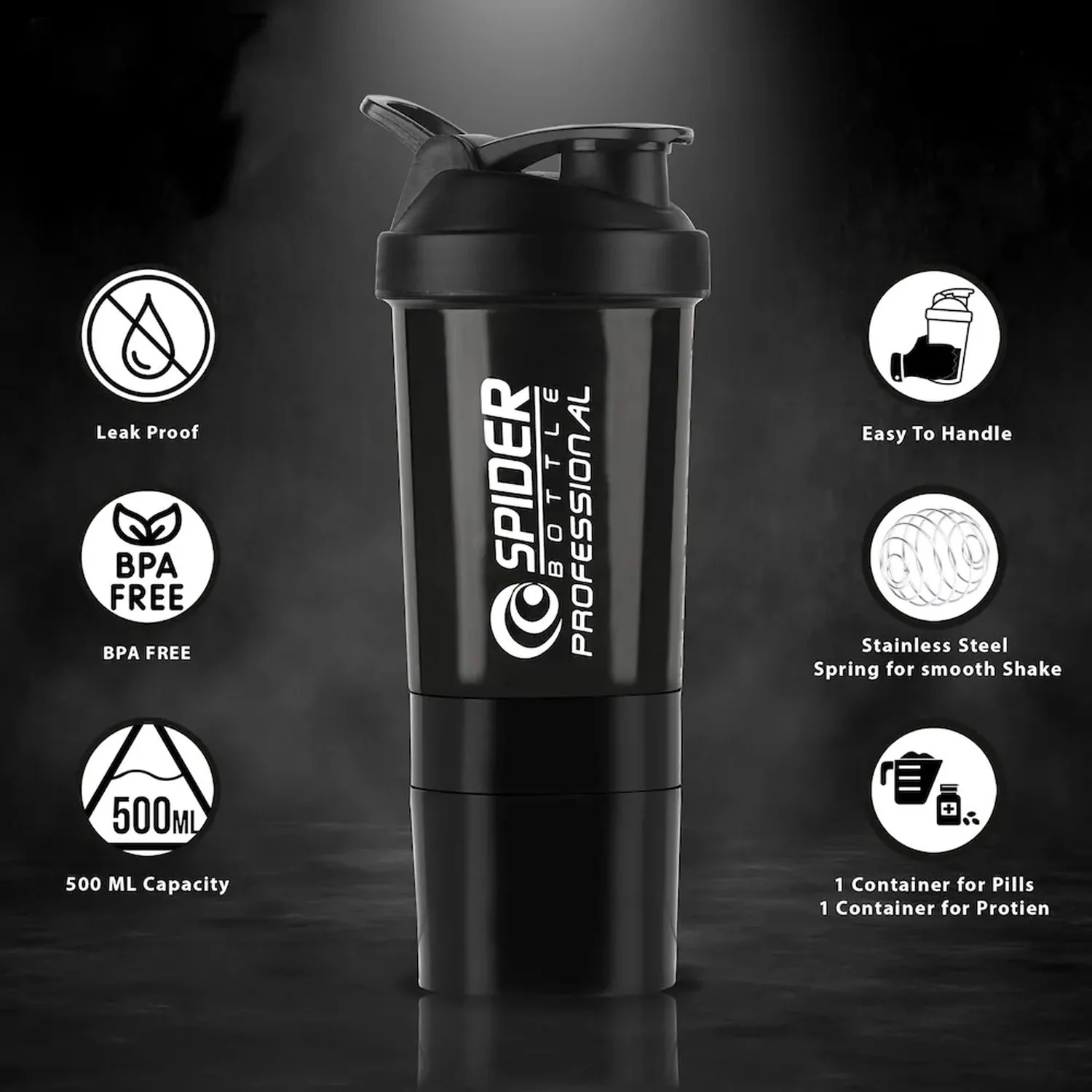 Multipurpose protein shaker bottle 500ml - Image 4