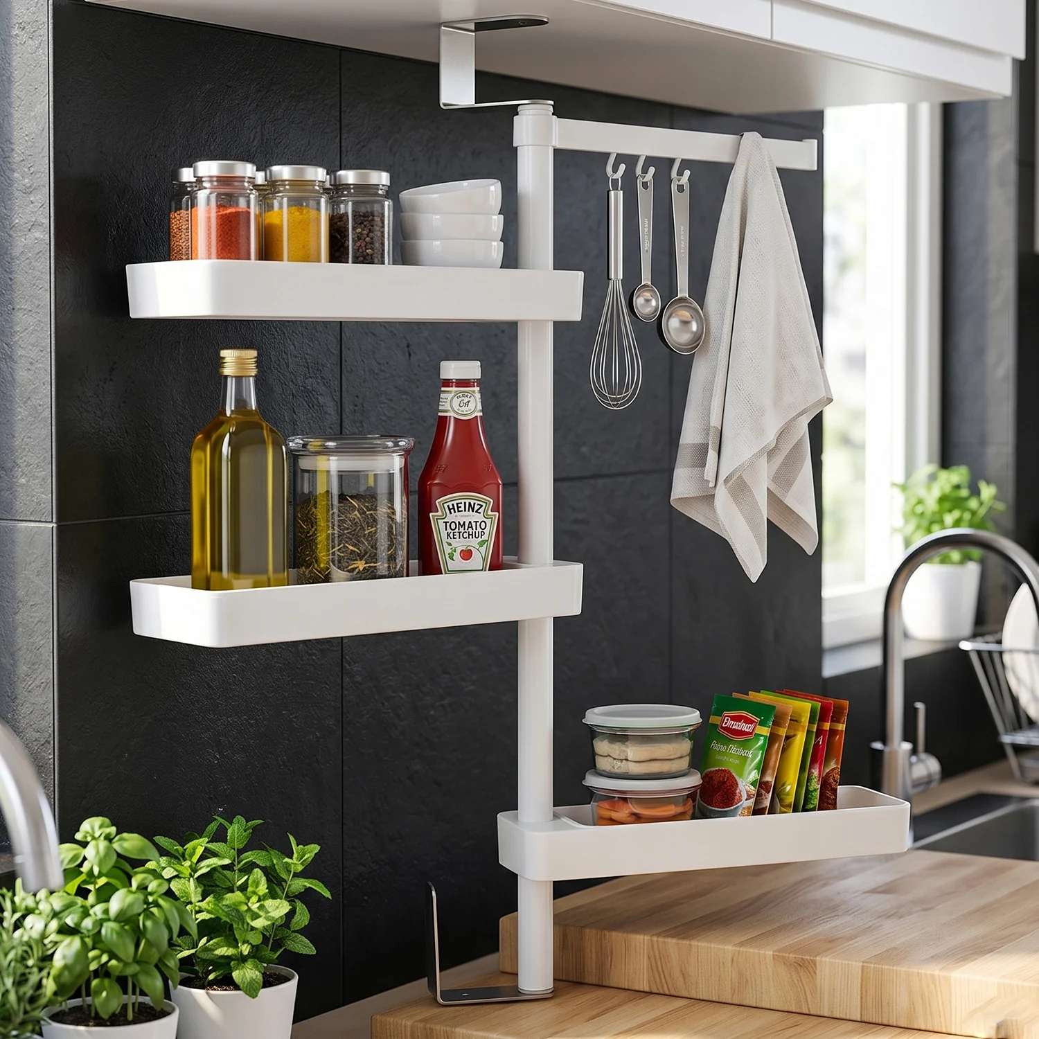 Multipurpose Rotating Shelf Storage Rack 4 Tier (1 Set) - Image 5