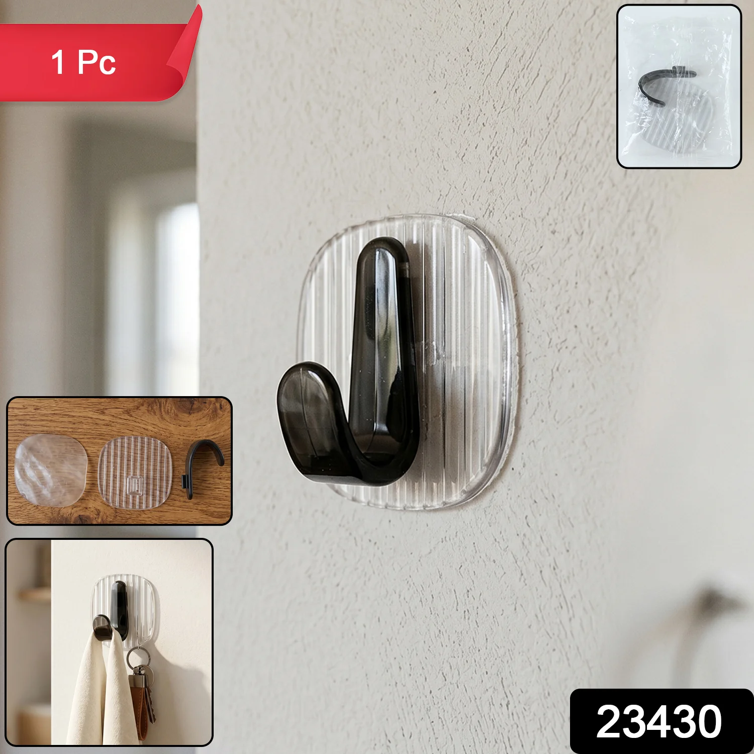 Multipurpose Self Adhesive Wall Hook (1 Pc) - Image 2