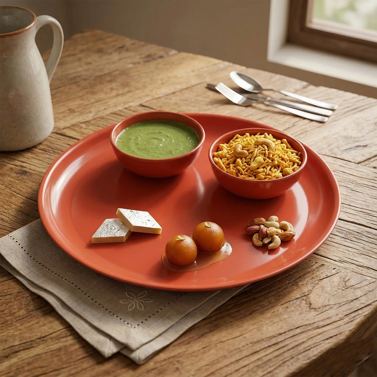 Multipurpose Serving Plate and Bowl Set 3 Plate 6 Bowl (Mix Color) - Image 5