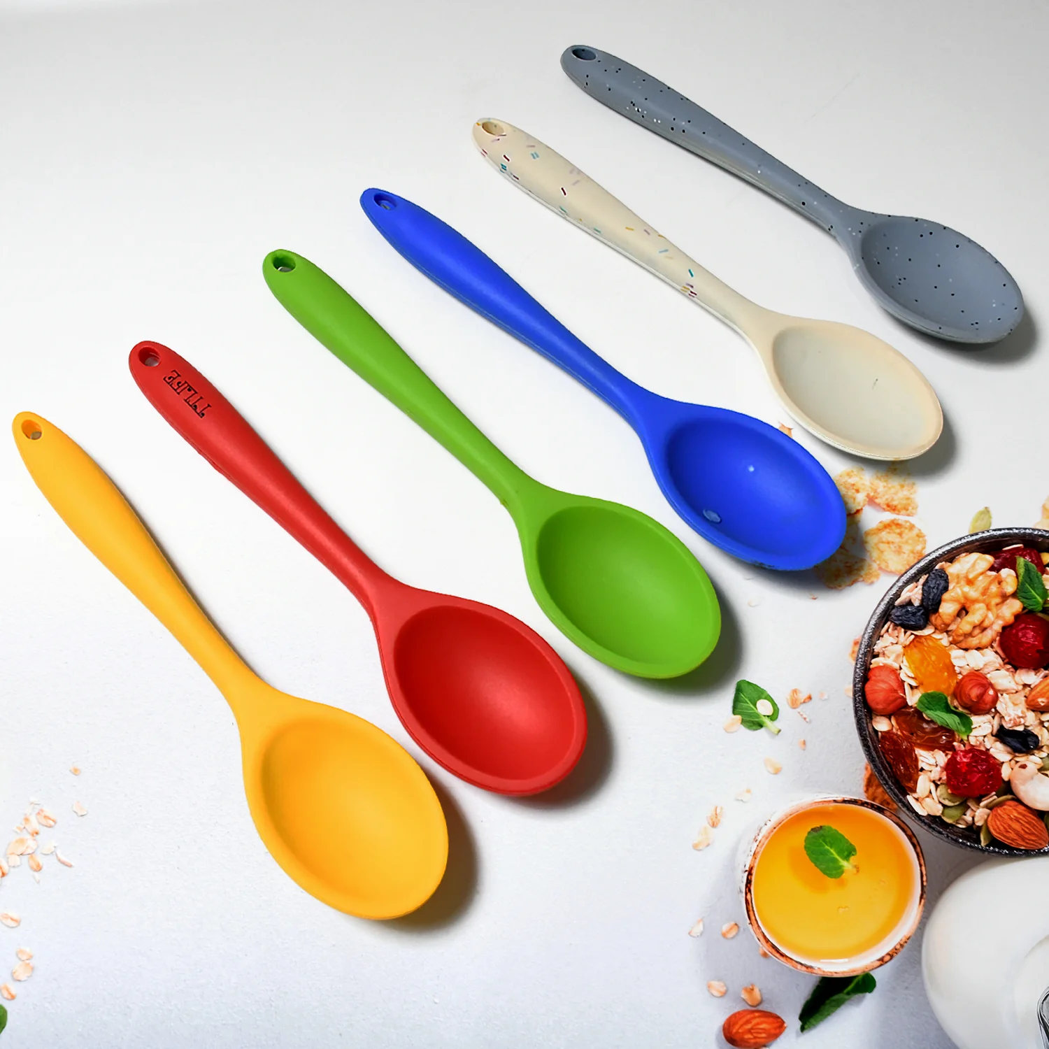Silicone Multipurpose Basting Spoon Heat-Resistant Non-Stick Cooking Set (6 Pcs) - Image 5