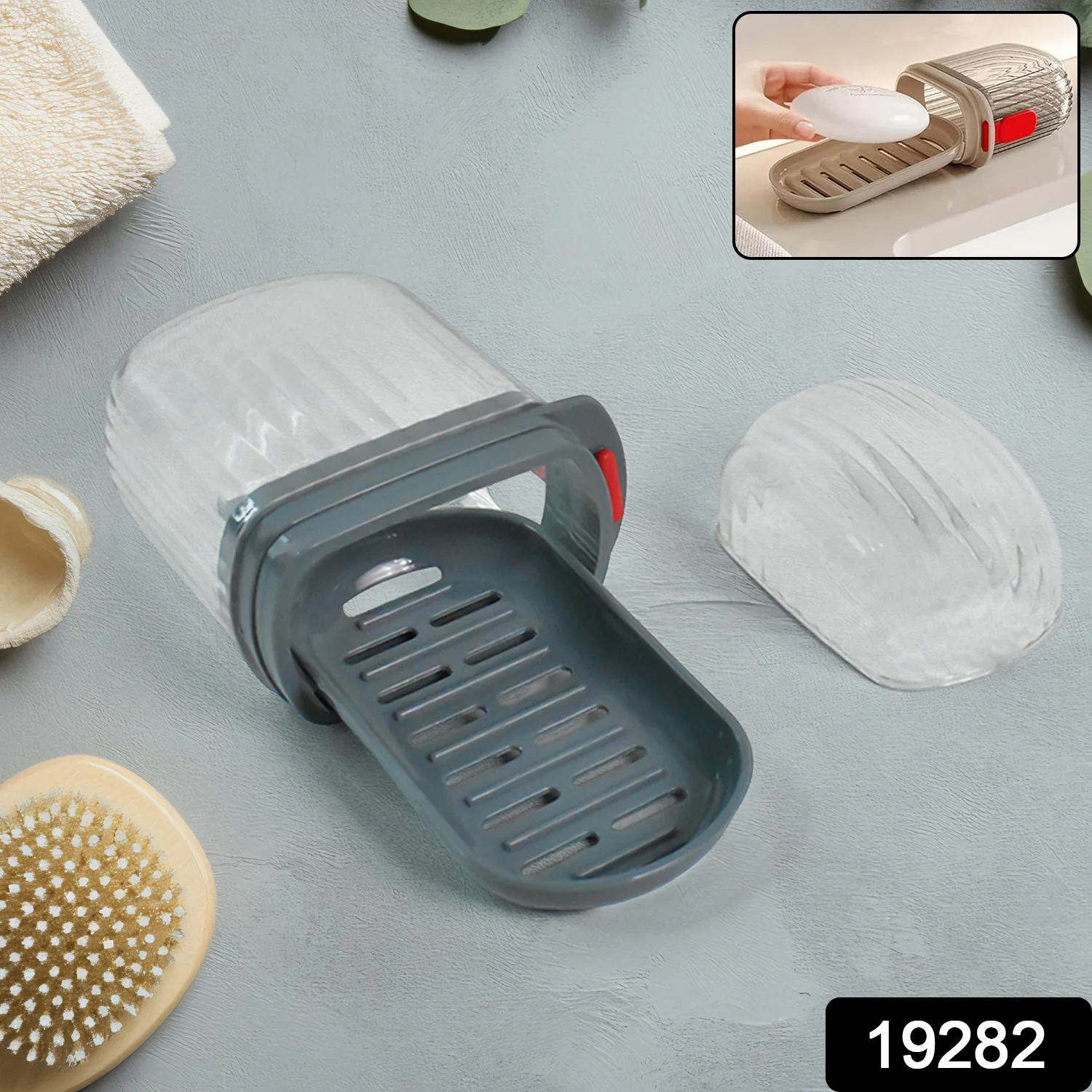 Multipurpose Soap Box Holder with Transparent Dust-Proof Lid ,Sabudani (1 Pc) - Image 2