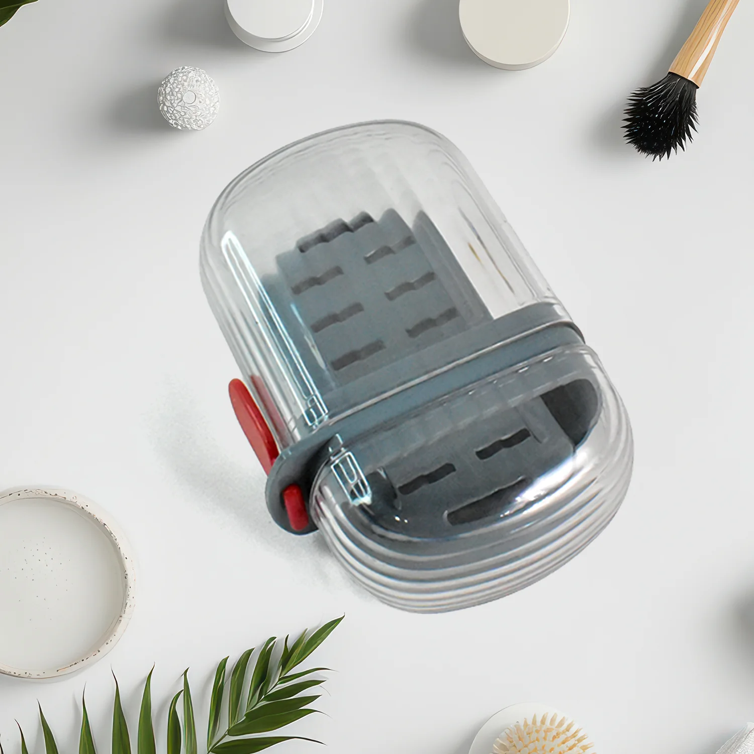 Multipurpose Soap Box Holder with Transparent Dust-Proof Lid ,Sabudani (1 Pc) - Image 4