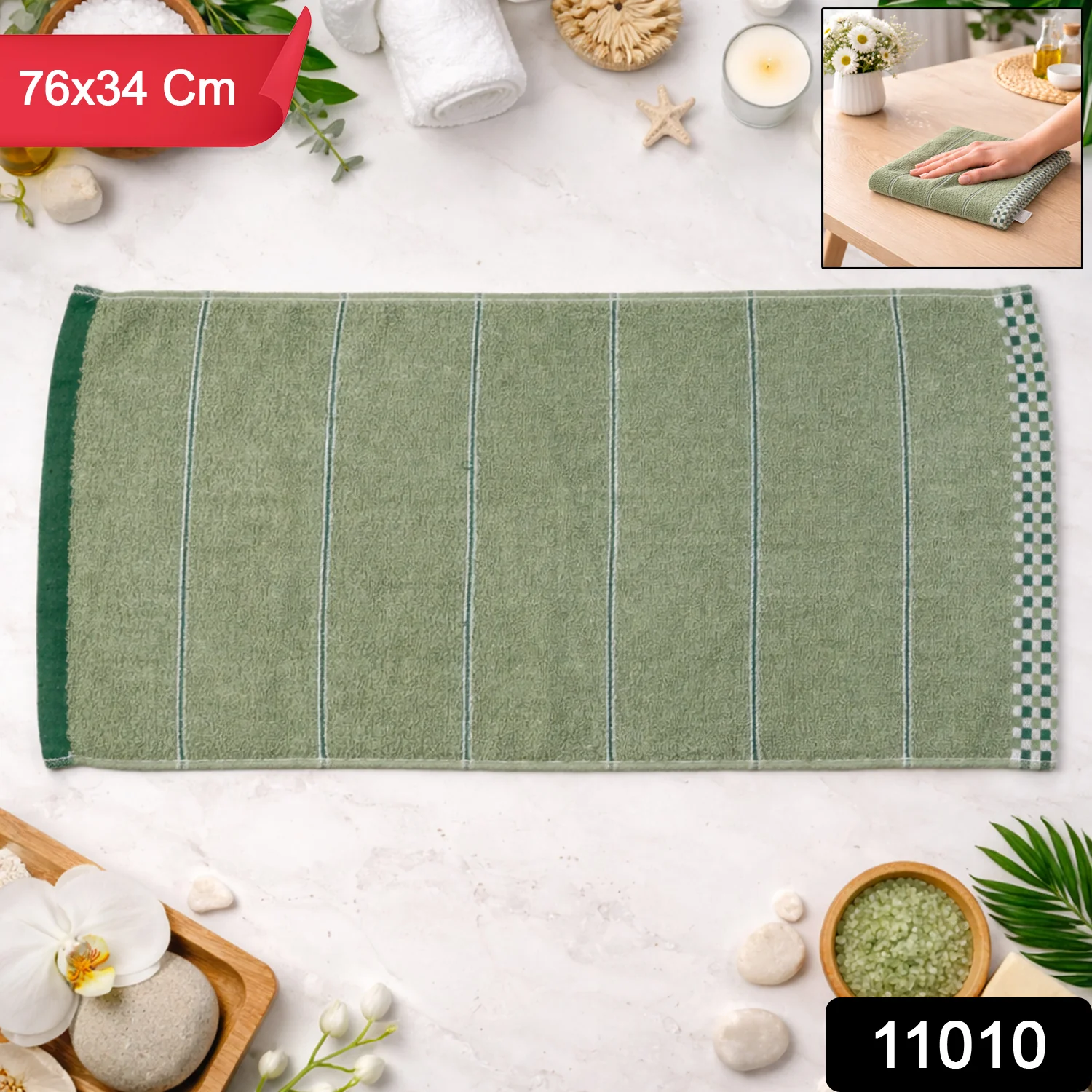 Multipurpose Soft Cotton Bath Towel (1 Pc, 76x34 Cm) - Image 2