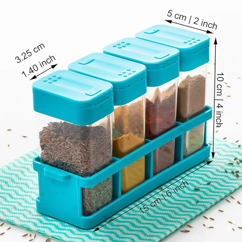 multipurpose spice rack with tray set of 4 - Image 2