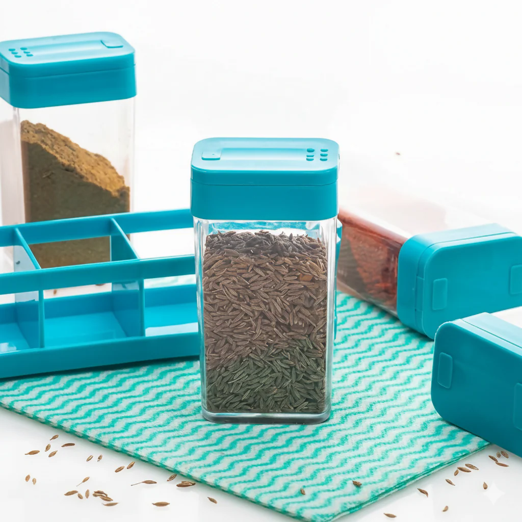 multipurpose spice rack with tray set of 4 - Image 4